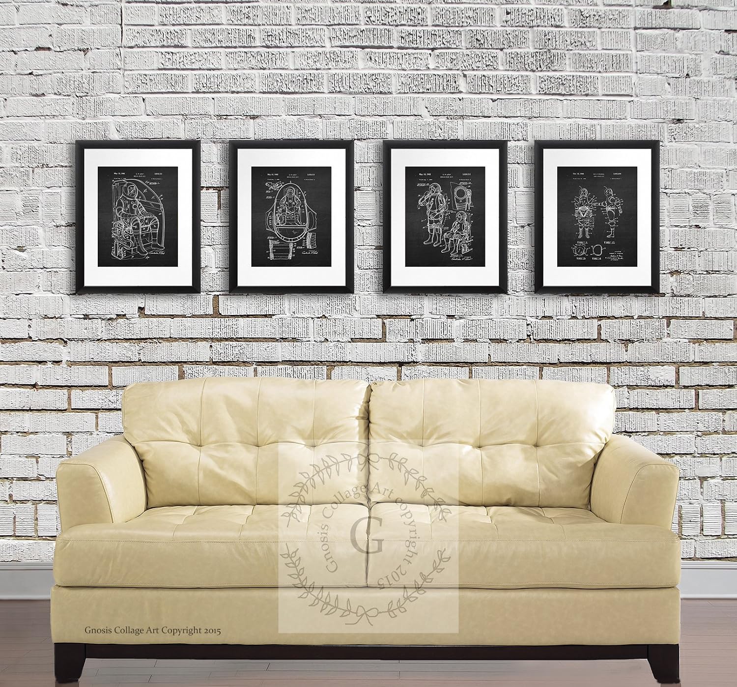 Astronaut Space Suit Space Decor Wall Posters Set of 4 Unframed Prints Boys Bedroom Decor