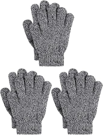 Cooraby 3 Pairs Kids Winter Gloves Thick Warm Toddler Gloves for Boys Girls