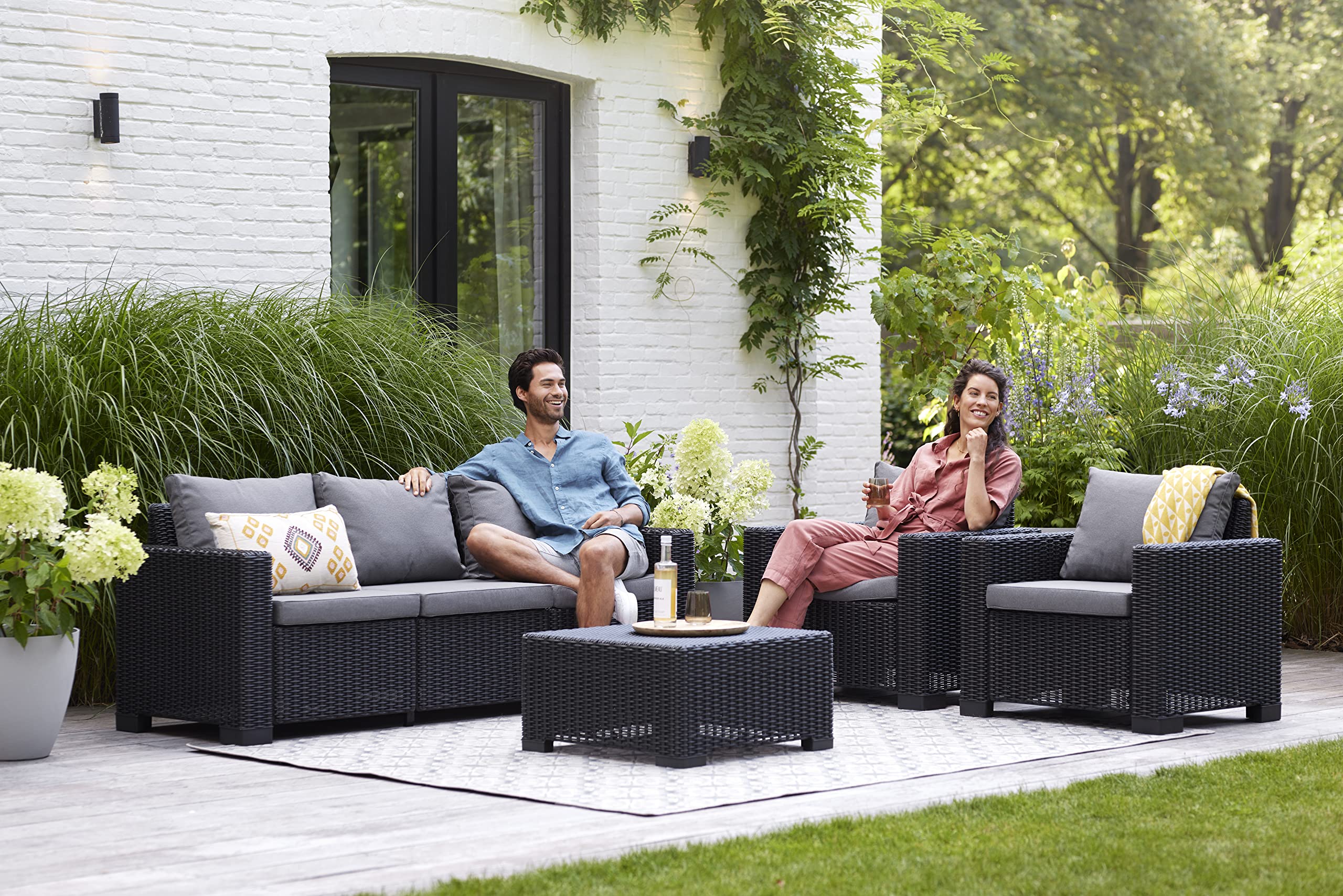Keter California Sofa Ogrodowa, Szary, 199 x 68 x 72 cm