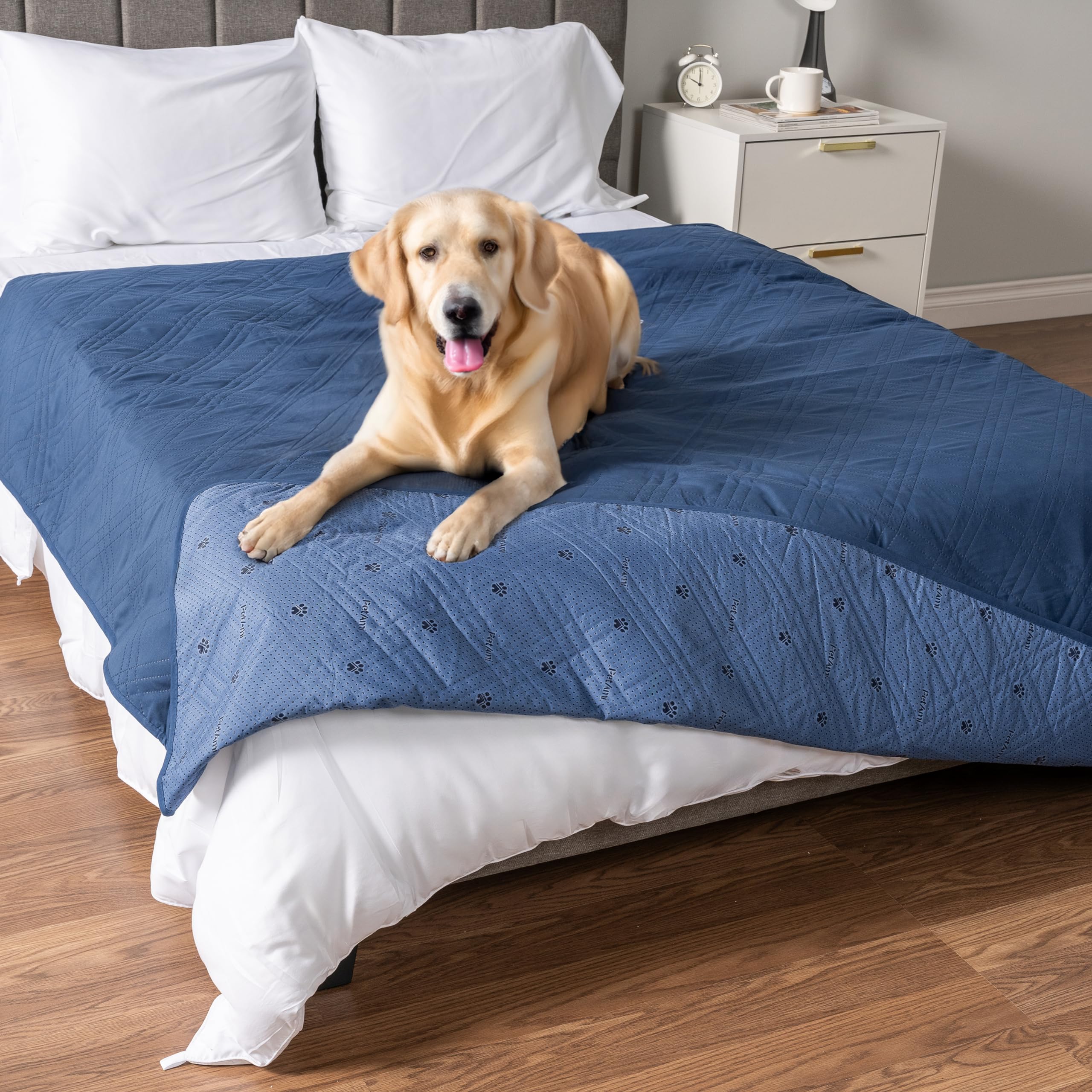 PetAmi Waterproof Couch Cover For Dogs, Reversible Furniture Cover Sofa Protector For Pet Cat Bed, Washable Waterproof Blanket Dog Cover For Couch Seat, 102x82 Blue