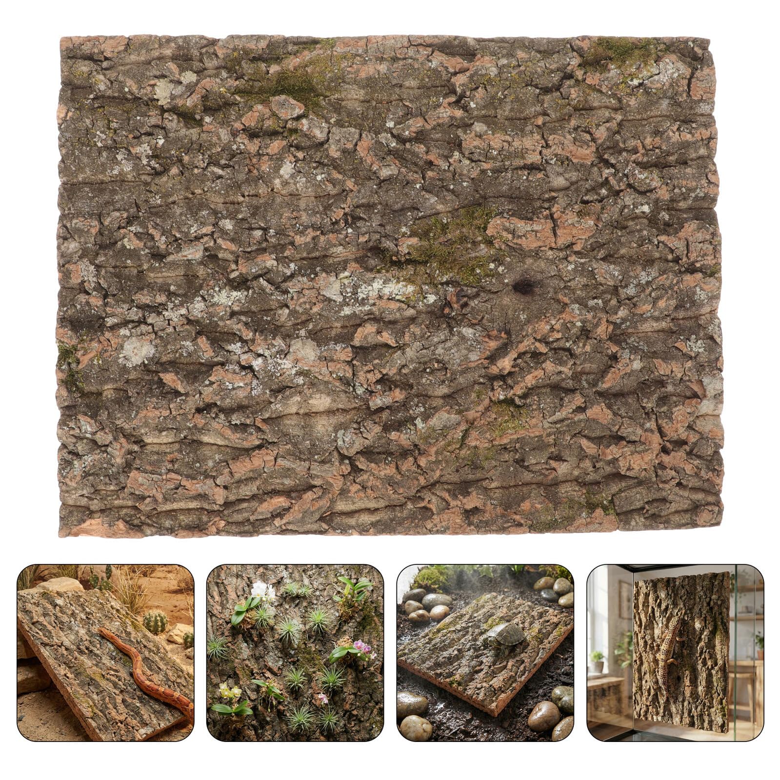 3 Sztuki Szt Naturalna Miękka Korkowa Dekoracyjna Do Terrarium Elastyczne Tło Ścienne Do Zbiorników dla Gadów Rustykalna Ściana dla Jaszczurek Węży Gekonów