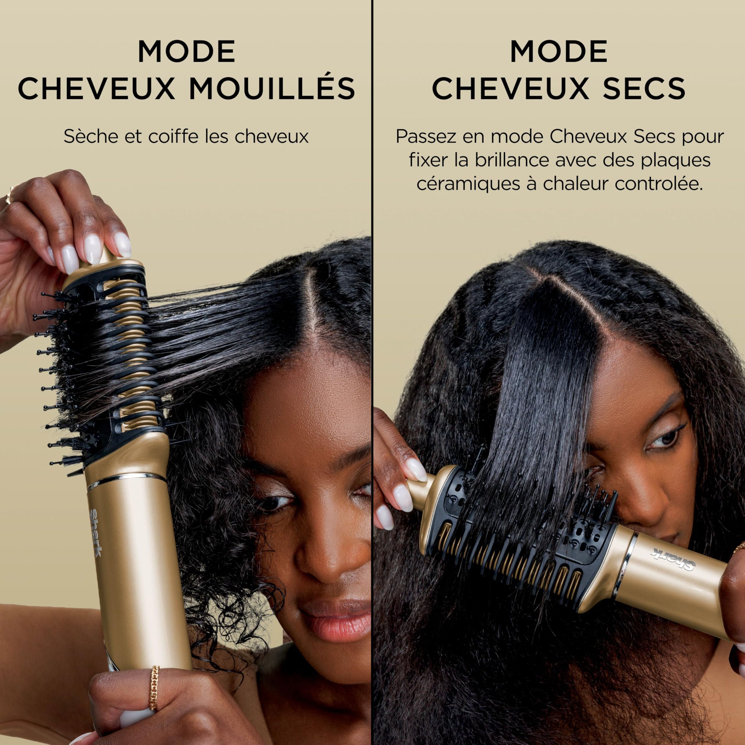 Shark Glam Multistyler, Seche cheveux avec séchage rapide, Brosse soufflante et volumisante, Lisseur cheveux, Avec boucleurs auto-enroulants, Sans dommage dû à la chaleur, Tous types de cheveux