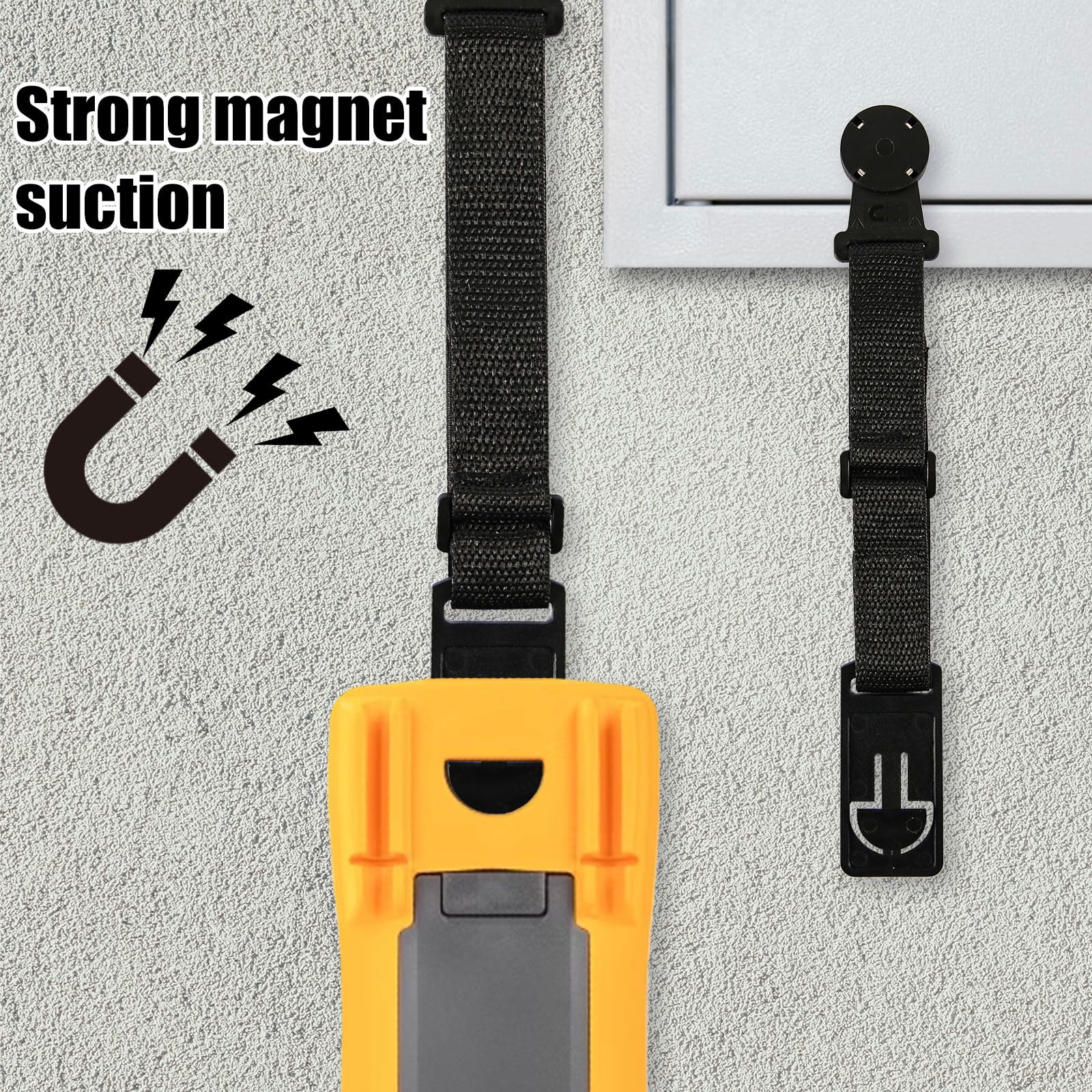 Kit Cinghia Magnetica, Set Gancio Magnetico con Laccio Appeso Accessori per Kit di Sospensione per Multimetro Digitale Fluke (Nero)