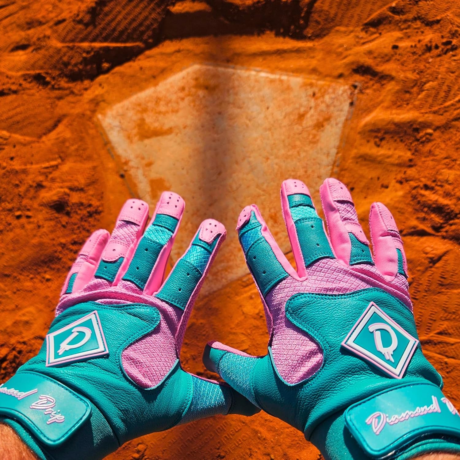 Batting Gloves - Baseball & Softball Batting Gloves for Youth & Adult - Ice Cream Drip, Durable, Premium Cabretta Leather, Breathable, Comfortable Fit