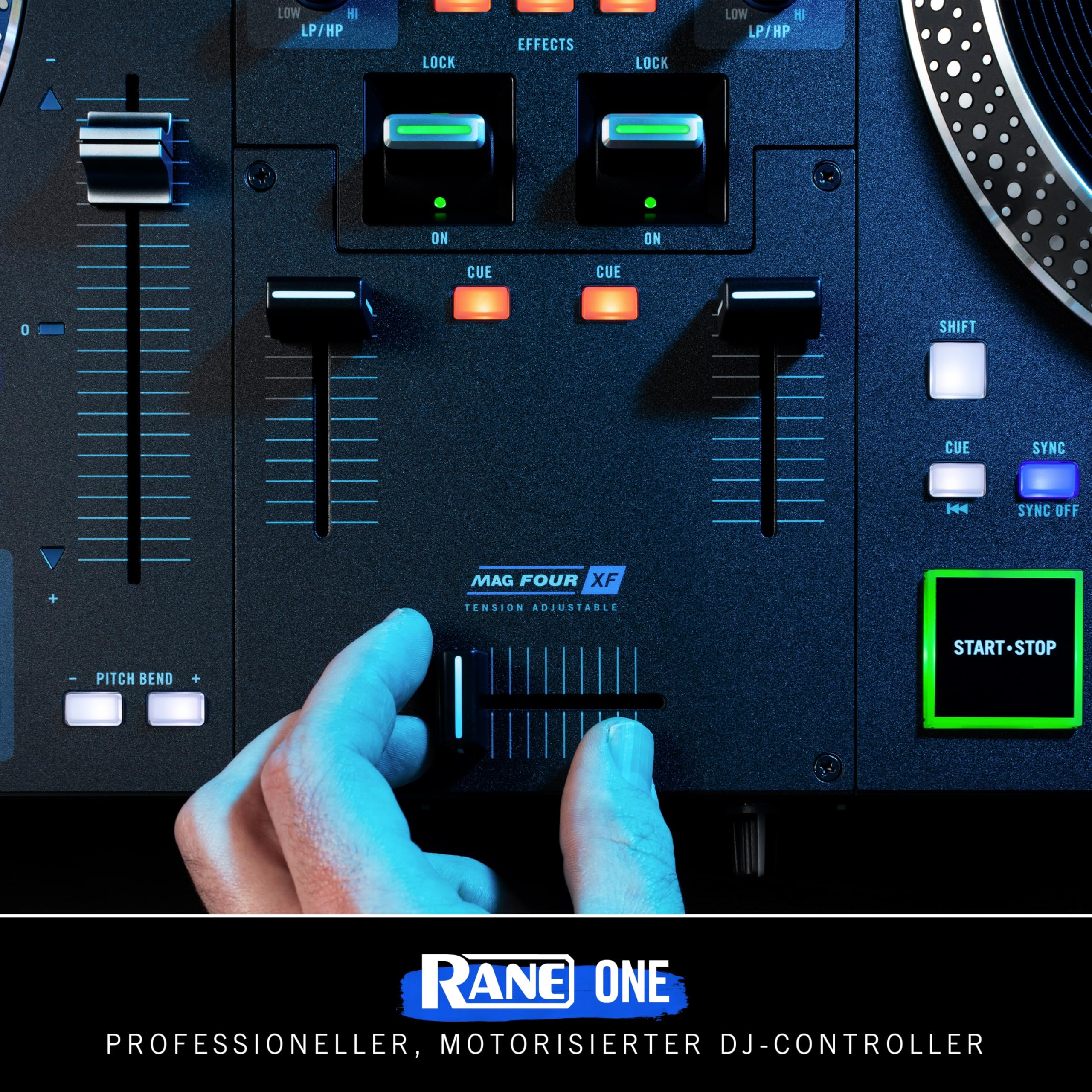 RANE ONE, Komplettes DJ-Set und DJ-Controller für Serato DJ mit Integriertem DJ-Mixer, Motorisierten Plattentellern und Serato DJ Pro Enthalten