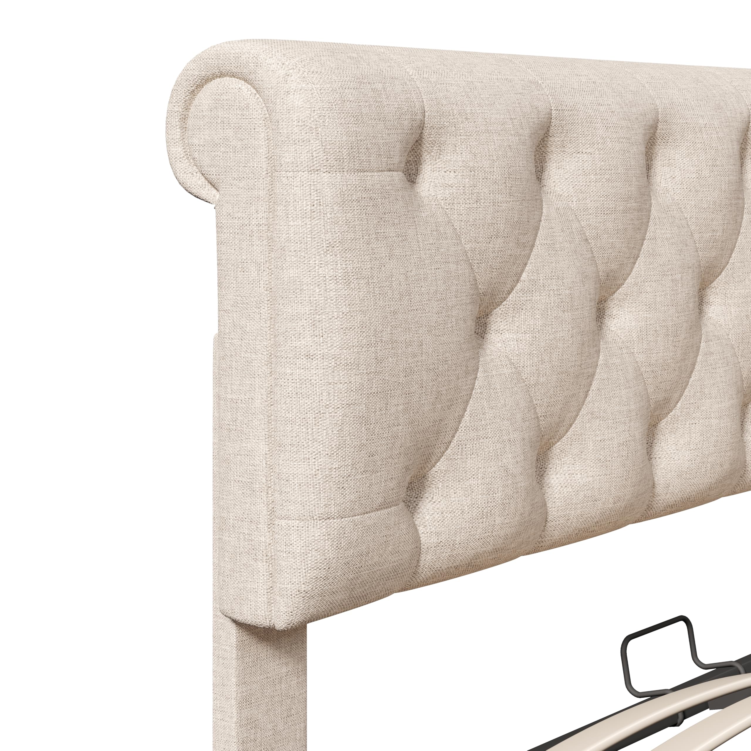Idemon Letto imbottito idraulico, letto matrimoniale con testiera regolabile, rete a doghe in metallo, cassetta letto (senza materasso) (160 x 200 cm)