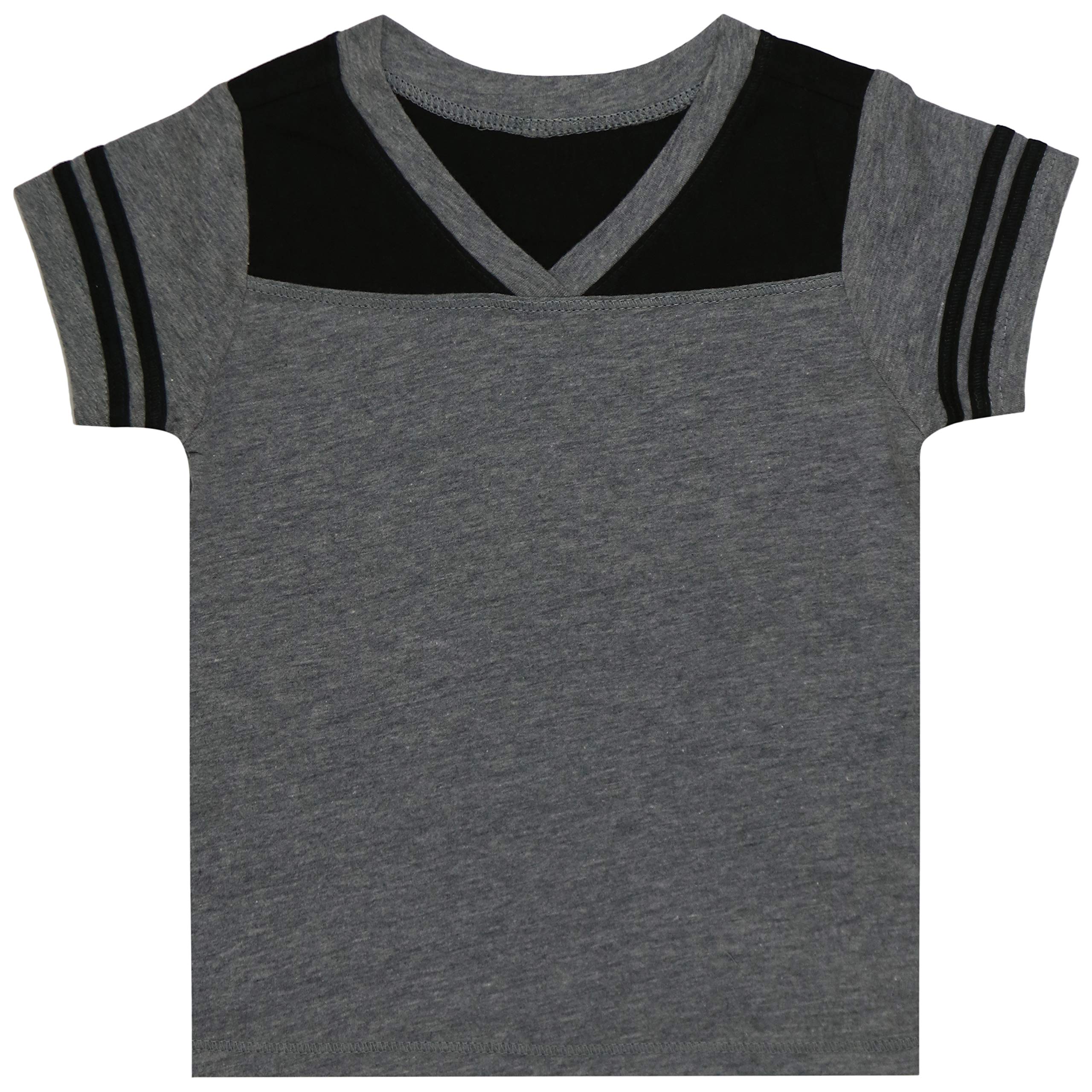 ToBeInStyle Infants Boys Girls Sheer Jersey V-Neck Football Tee