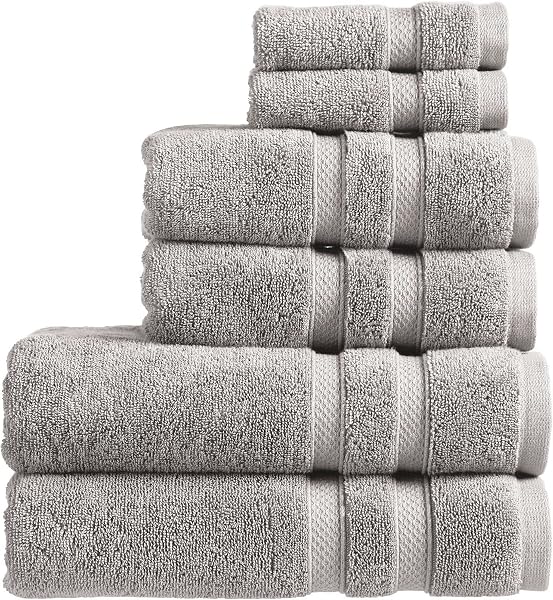Christy Chroma Grey Towel Set | Set of 6 | 2 Bath 2 Hand 2 Face | Highly Absorbent Heavyweight 675GSM | Bold and Bright | Soft Smooth Shower Towels | 100% Cotton | Sustainably Made | Dove Grey - 1