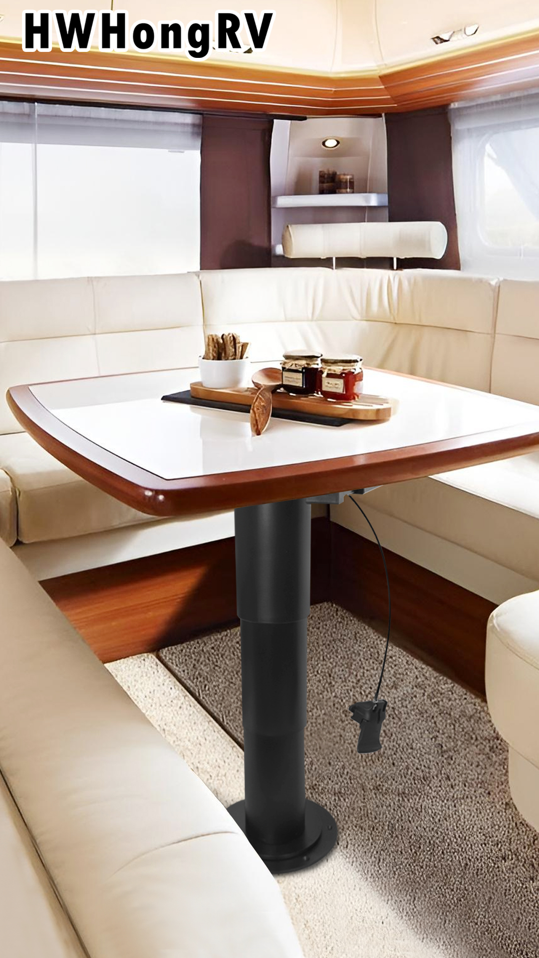 Campervan Table Kit Pedestal Stand Pedestal Table Base Adjustable Height Table Leg Fit RV Boat Yacht Adjustable Table Legs