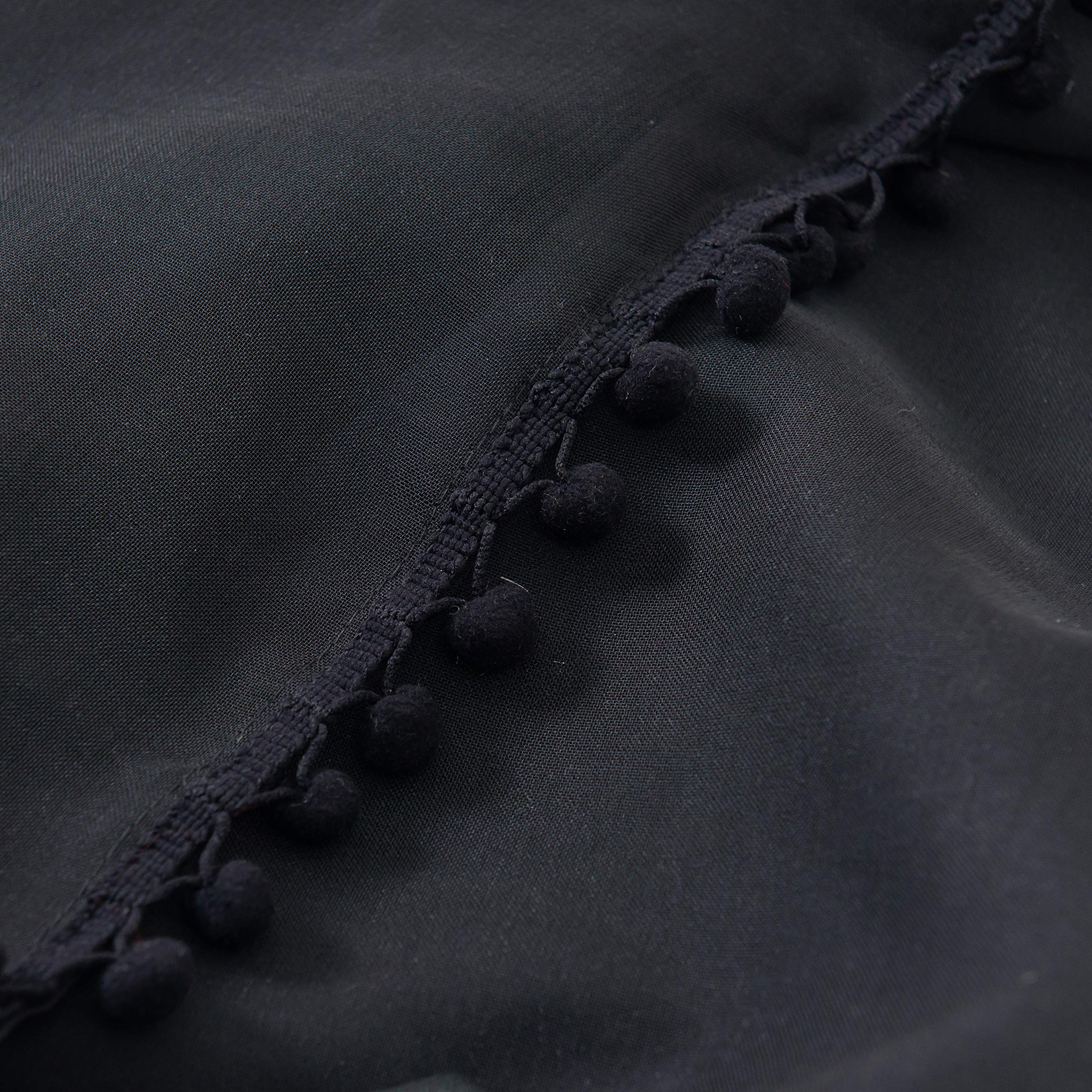 Elegant Comfort Semi-Sheer Pom Pom Tassels Curtains, 2 Panels Set, with 2inch Rod Pocket - Image 4
