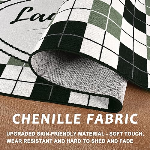 Miniatura 3 de Unirea Alfombra de lavandería, 20 x 48 pulgadas, impresión de texto, antideslizante, alfombra lavable para cocina, baño, accesorios de decoración de