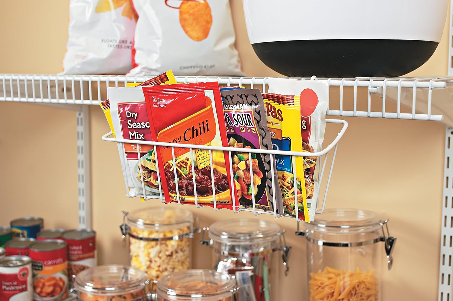 ClosetMaid 3937 Packet Pal Wire Shelf Storage Accessory, 2.586" D x 4.193" H x 8.287" W, White