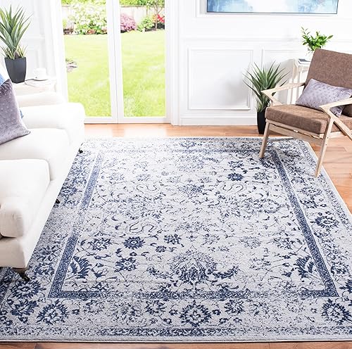 Miniatura 285 de Safavieh colección Adirondack - Alfombra de área, 6 x 9 pies, gris y azul, diseño oriental desgastado, no desprende pelusa, fácil cuidado, ideal