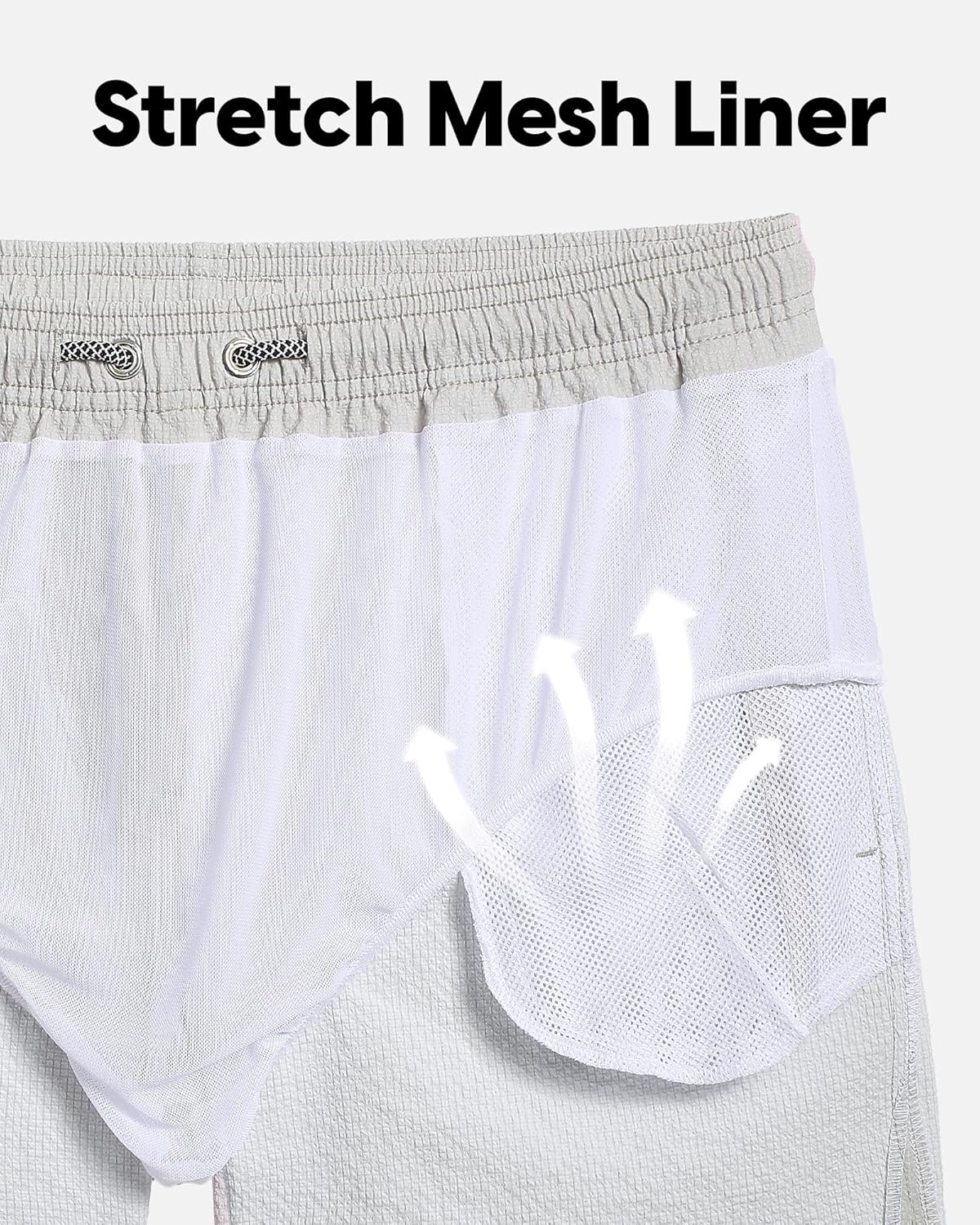 maamgic Men's Swim Trunks 5.5 inch Seersucker Beach Shorts Quick Dry Bathing Suits with Mesh Liner - Image 7