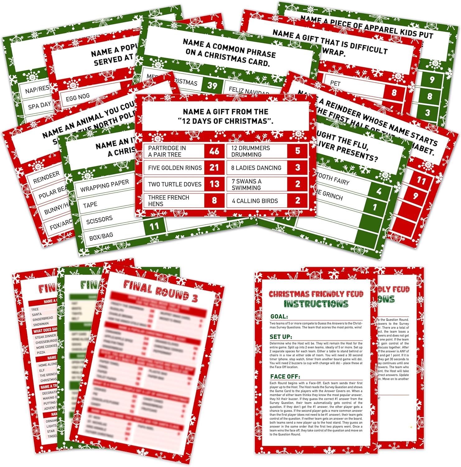 OICPYD Christmas Games for Families, Christmas Friendly Feud Game, Holiday Games for Adults Large Group Party, Christmas Party Games, Christmas Trivia Card Games – a002 OICPYD Christmas Games for Families, Christmas Friendly Feud Game, Holiday Games for Adults Large Group Party, Christmas Party Games, Christmas Trivia Card Games – a002