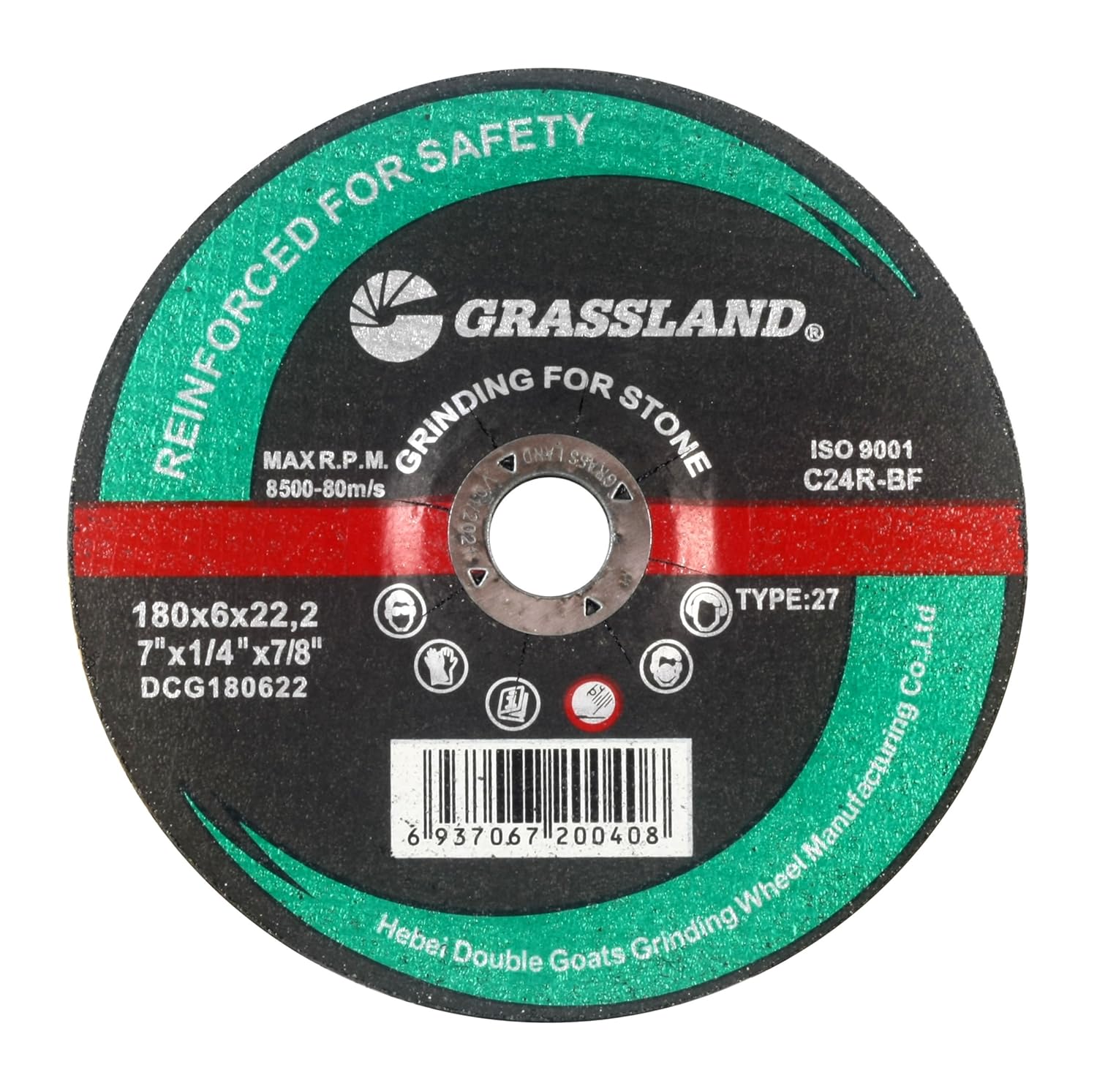 Grinding Disc, Stone Grinding Wheel - 7 x 1/4 x 7/8 - T27 - (10 Pack)