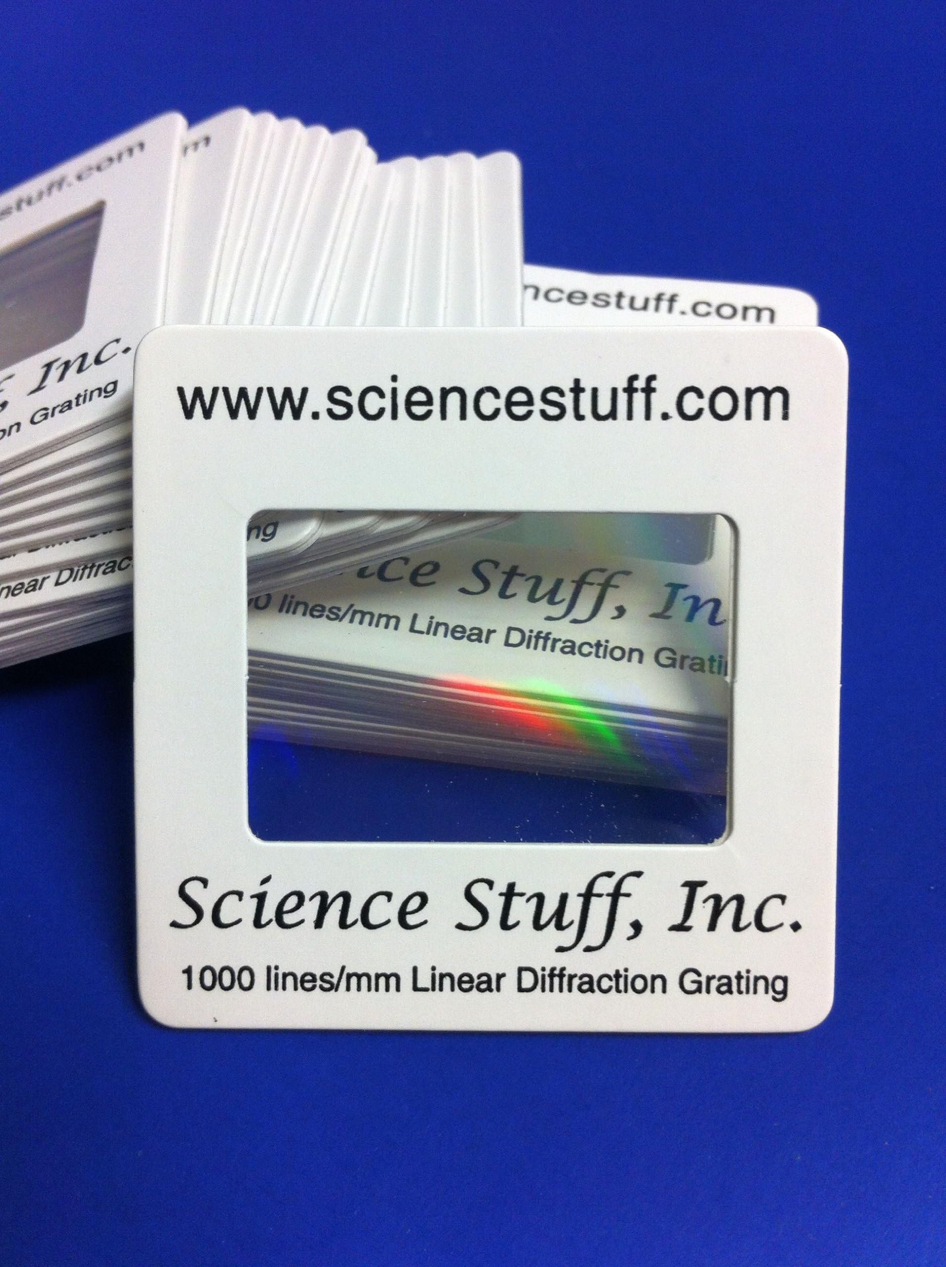 Linear Diffraction Slides, 1,000 Lines/mm Diffraction Gratings (25 Count)