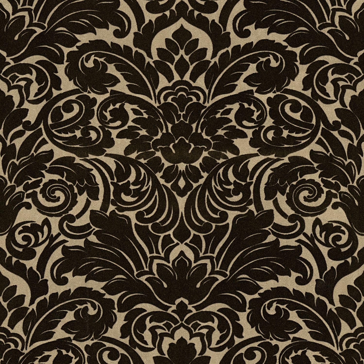 Papier peint baroque Profhome intissé noir pour masquer les défauts du mur