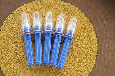 Blinky Lights Marine Fishing Strobe for Lobster/Crab Hoop Net Blue LED Flashing, Pack of 5, Model SP, Glow Stick Replacement