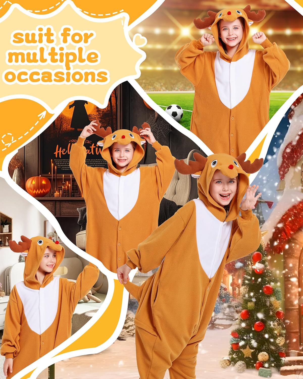 CANASOUR Unisex Anime Halloween Kids Onesie For 4T Girls Boys One Piece Christmas Pajamas Costume Party Cosplay Pyjamas - Image 3