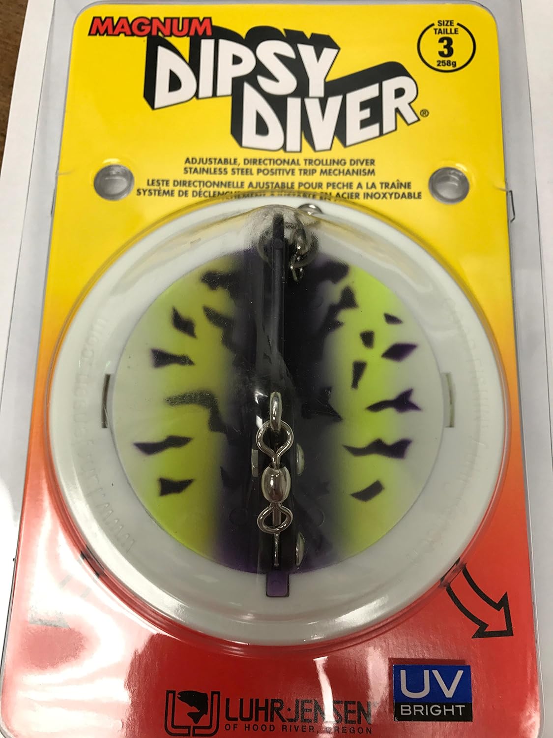 LuhrJensen 3 Dipsy Diver (Magnum) Purple Fire UV/Chrome