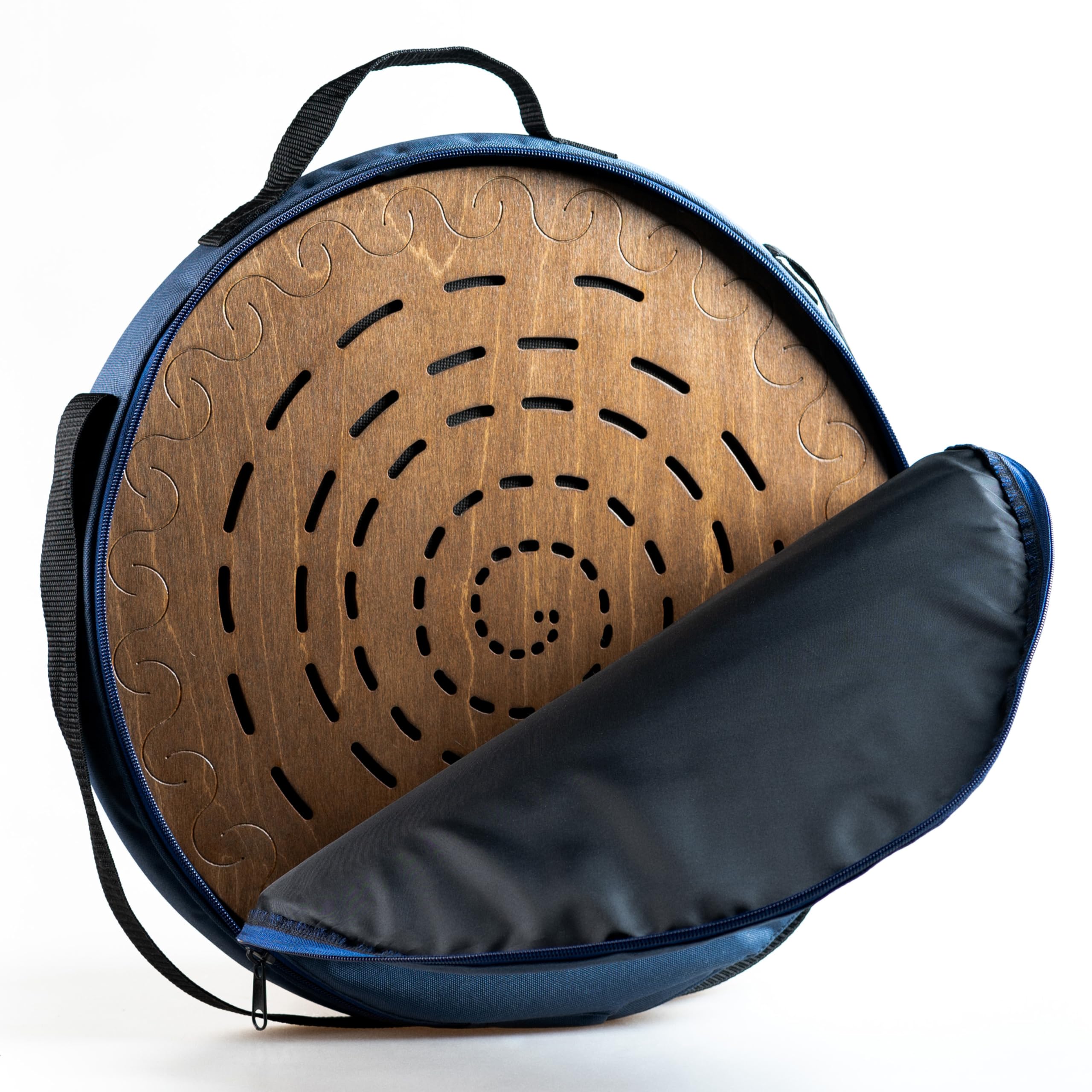 Rain Disk 'Water-Fall' 16-Inch | Relaxing Water Sound | Ocean Drum from Wood | Meditative Sound Tool | With Soft Protecting Bag