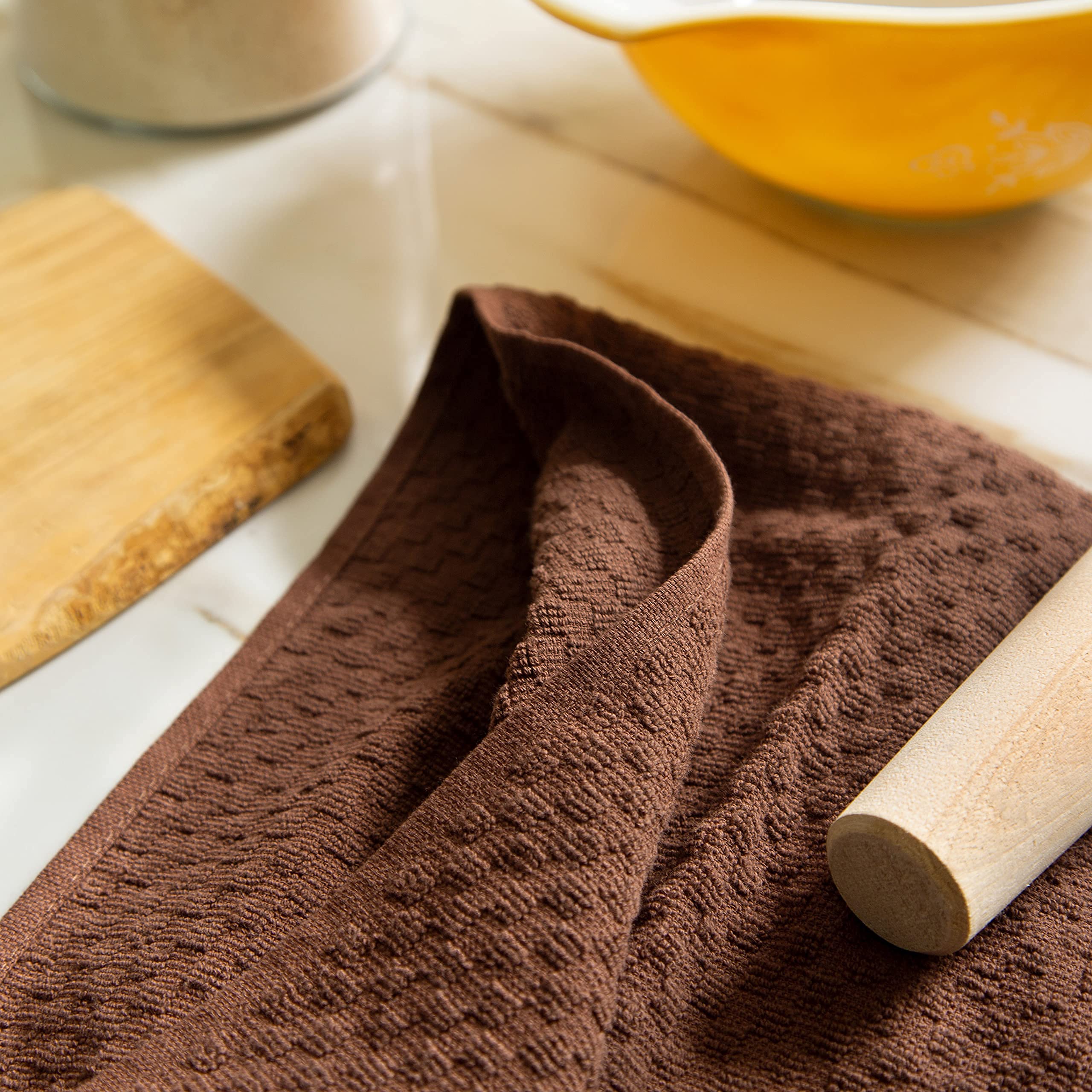 COTTON CRAFT Asciugamani da cucina, 100% cotone, tessuto a nido d'ape, morbidi, assorbenti, ad asciugatura rapida, antipelucchi, riutilizzabili, per dispensa, bar, panno per la pulizia, 40,6 x 71,1 cm