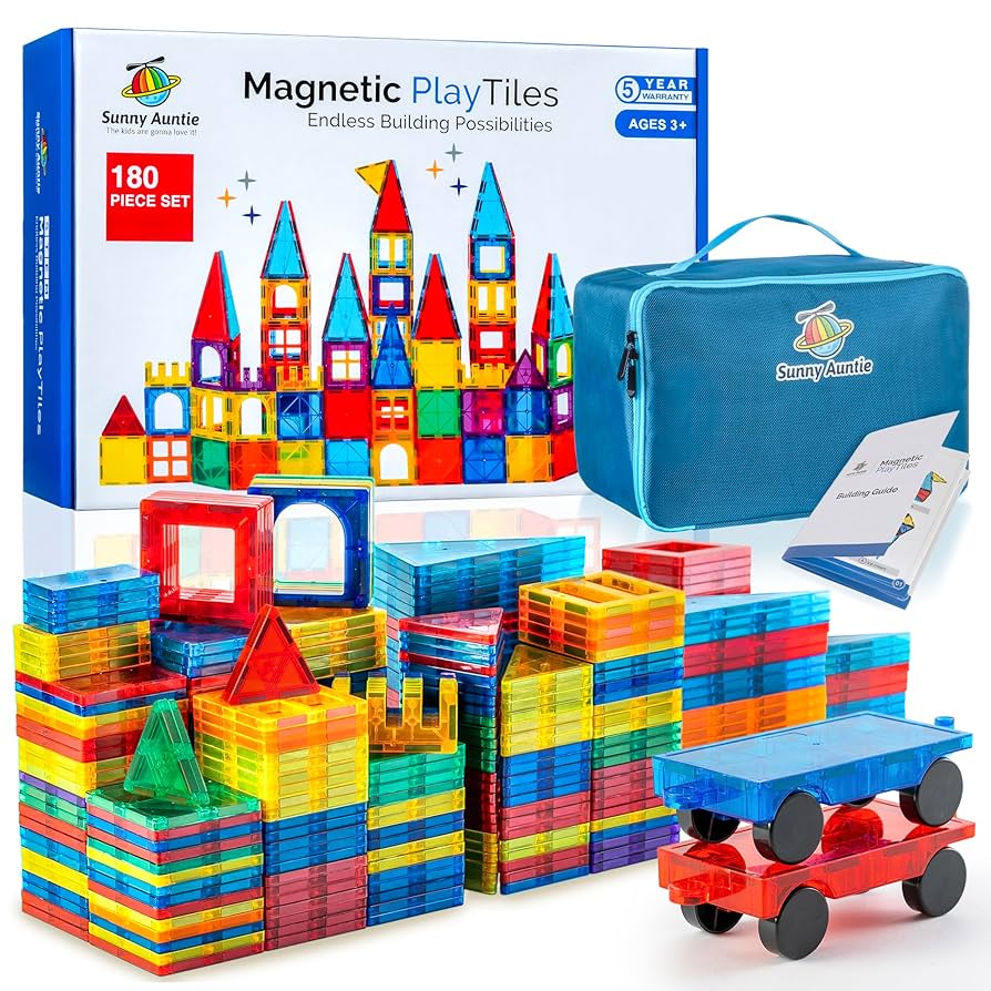 Amazon.com: SUNNY AUNTIE Magnetic Tiles 180 PCS+ Bonus