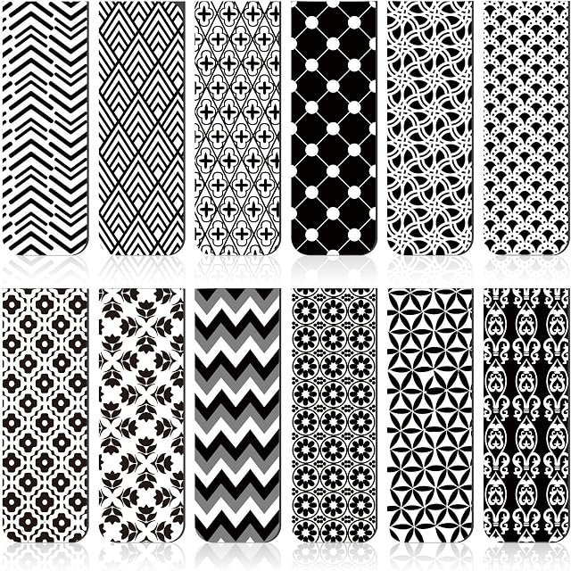 24 Pcs Magnetic Bookmarks Magnetic Page Markers Bookmarks for Women Black and White Page Markers for Students Teachers Reading Christmas Bookmark Present
