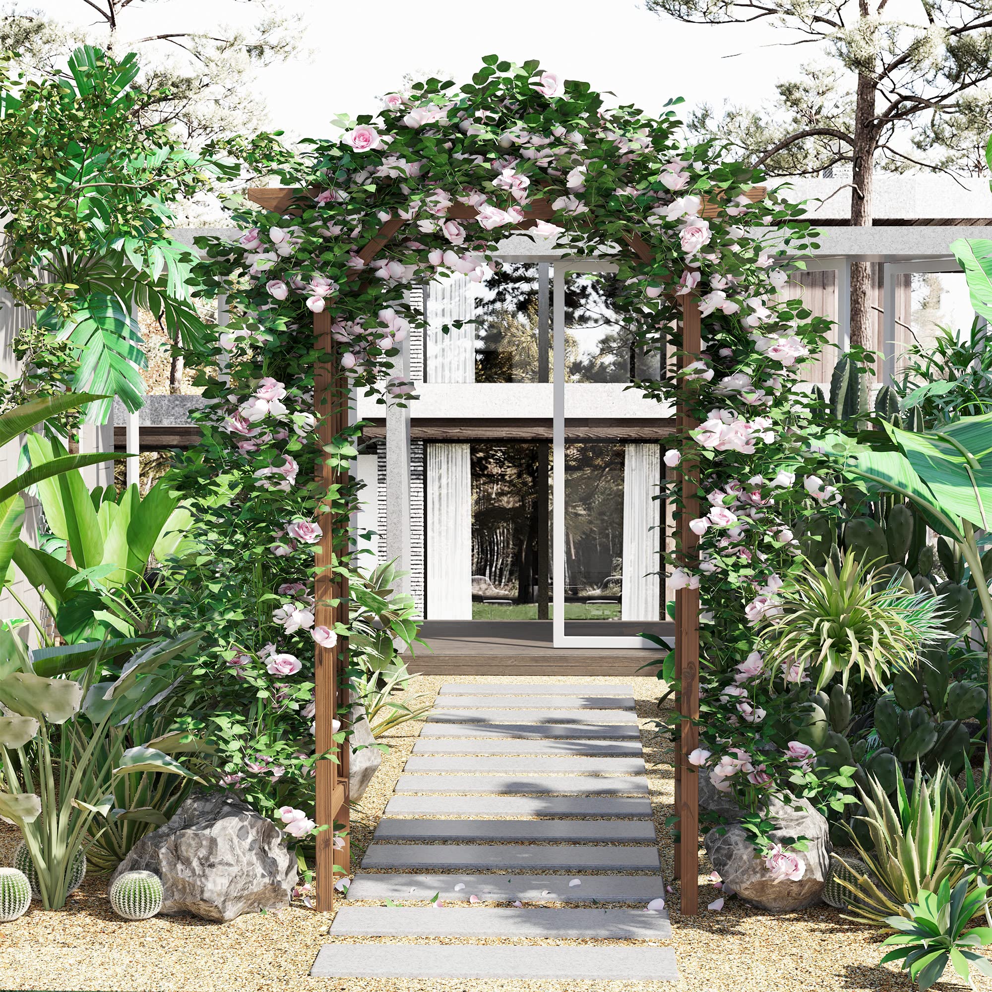 Arco Da Giardino In Metallo Per Rose Rampicanti - 240cm Nero, Ideale Per Decorazioni - Foto 11