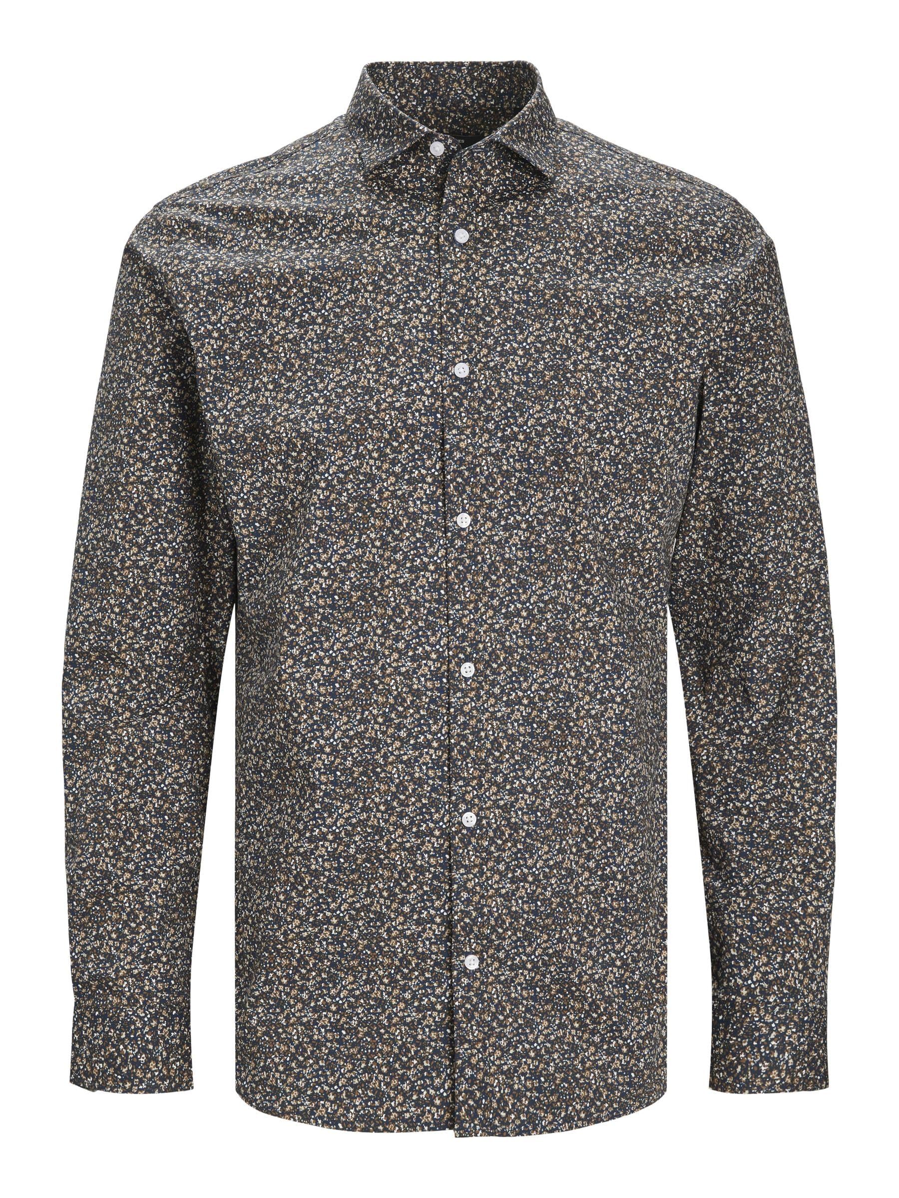 JACK & JONES Men's Jprblablackpool Stretch Shirt Ls Aw23 Sn Polo, Emperador/fit: Slim fit, XL