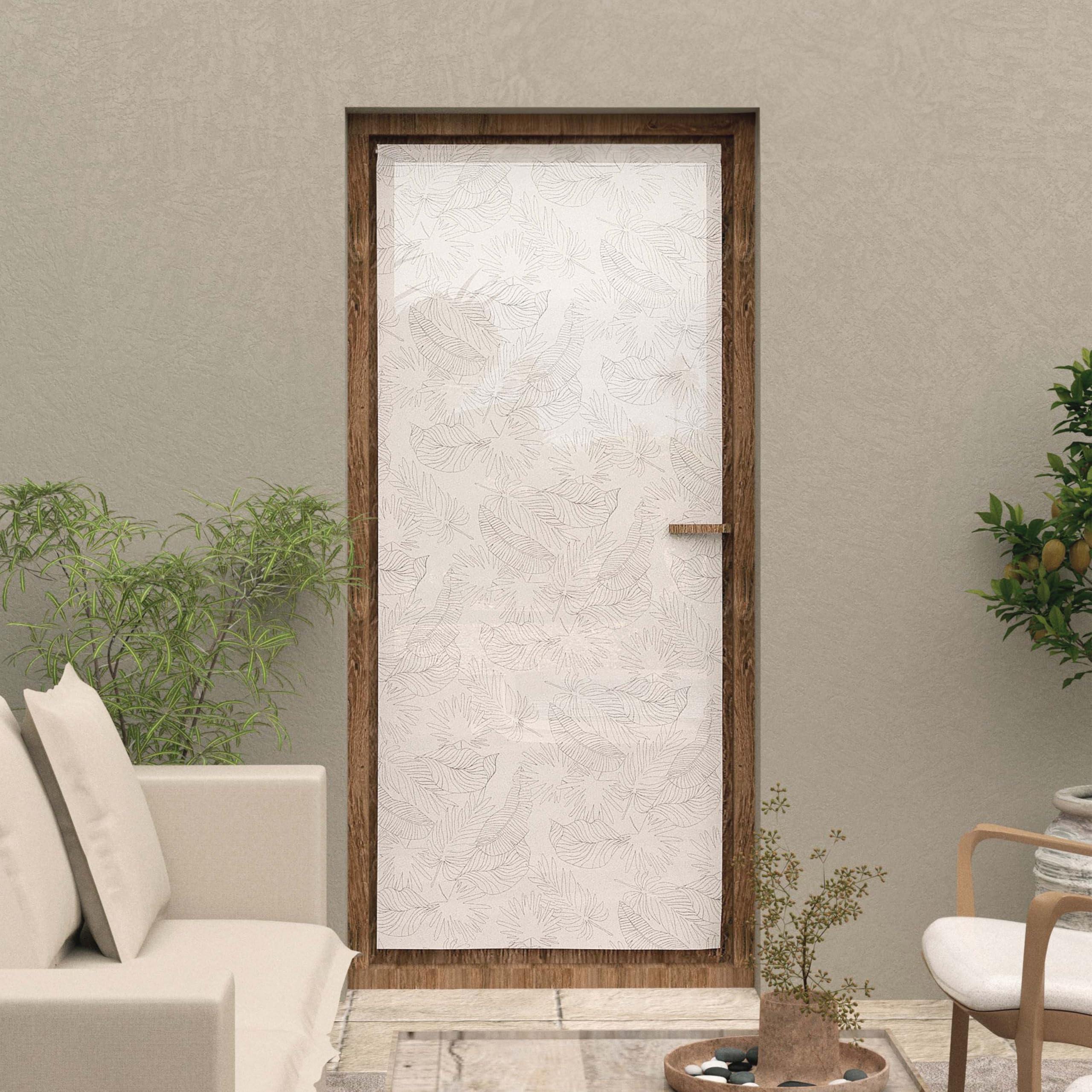Soleil d'ocre, Window Door Curtain 90 x 200 cm Taupe