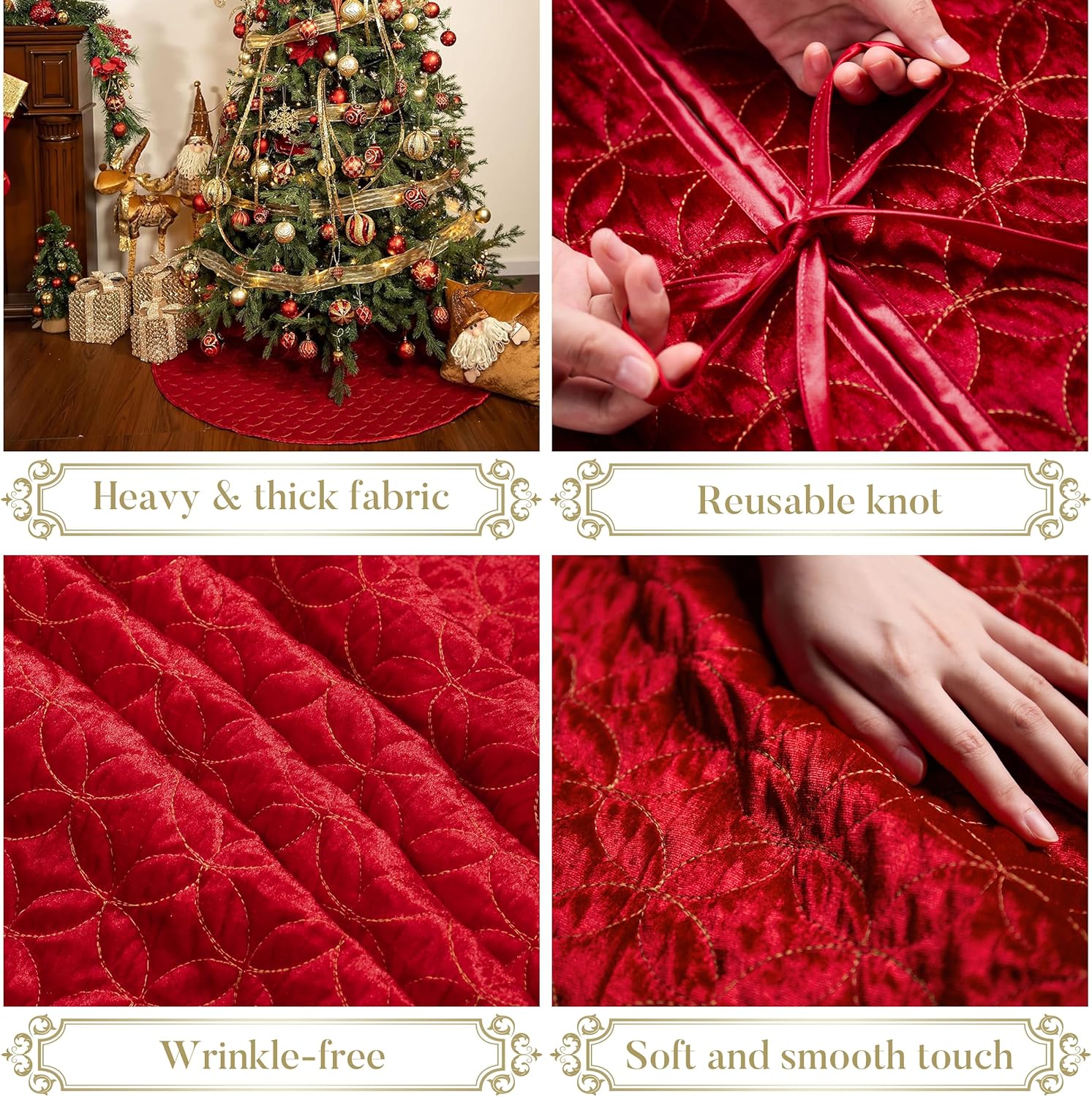 Valery Madelyn Christmas Tree Skirt for Tree Decorations, 21inch Sika Christmas Stocking