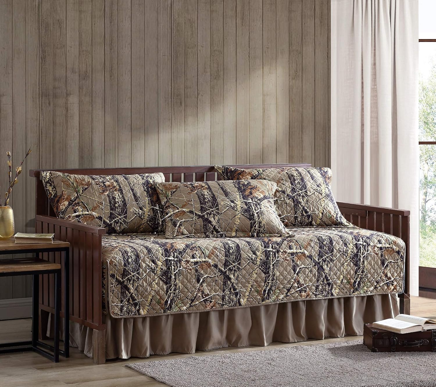 Salem 5Piece PreWashed Forest Woods Camouflage Daybed Size Quilt Set