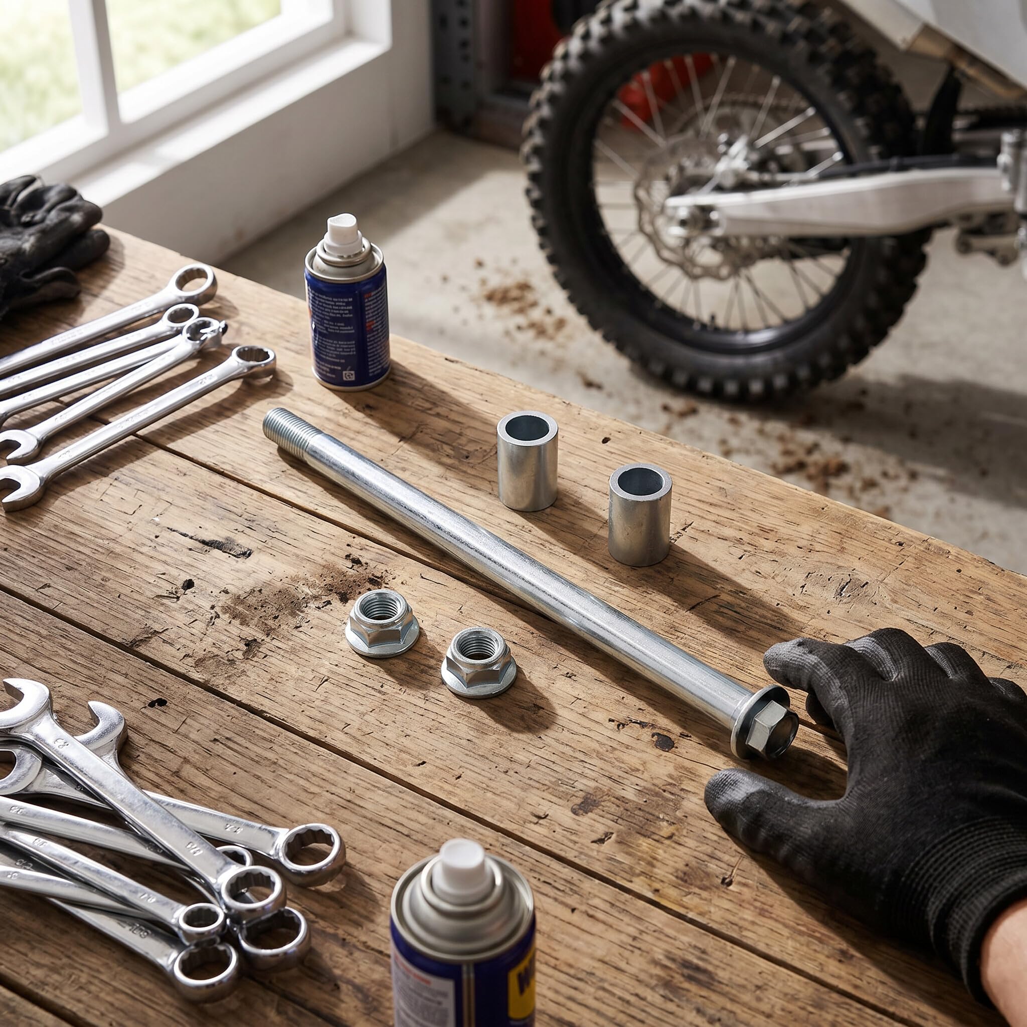 Aramox Essieu Avant Arrière Tout-Terrain, 220 mm avec Bagues, Compatible avec Pit Pro Trail Dirt Bike, Boîtier Poli, 15 mm