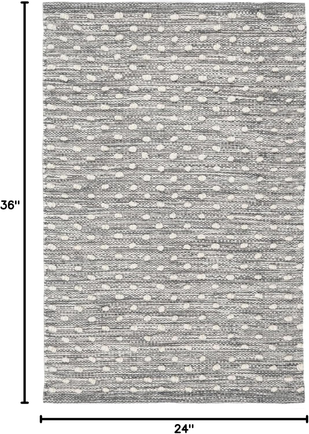 Dash and Albert Hobnail Grey Handwoven Indoor/Outdoor Rug, 2 X 3 Feet, Grey Geometric Pattern - Premium Luxury Hotel Quality Soft Breathable Hypoallergenic Machine Washable Easy Care All Season