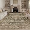 HUGEAR Vintage Rugs Living Room Green Large Area Rug 200x300cm Non Slip Washable Hall Lounge Bedroom Kitchen Office Dining Room Indoor Carpet Low Pile Big Carpets