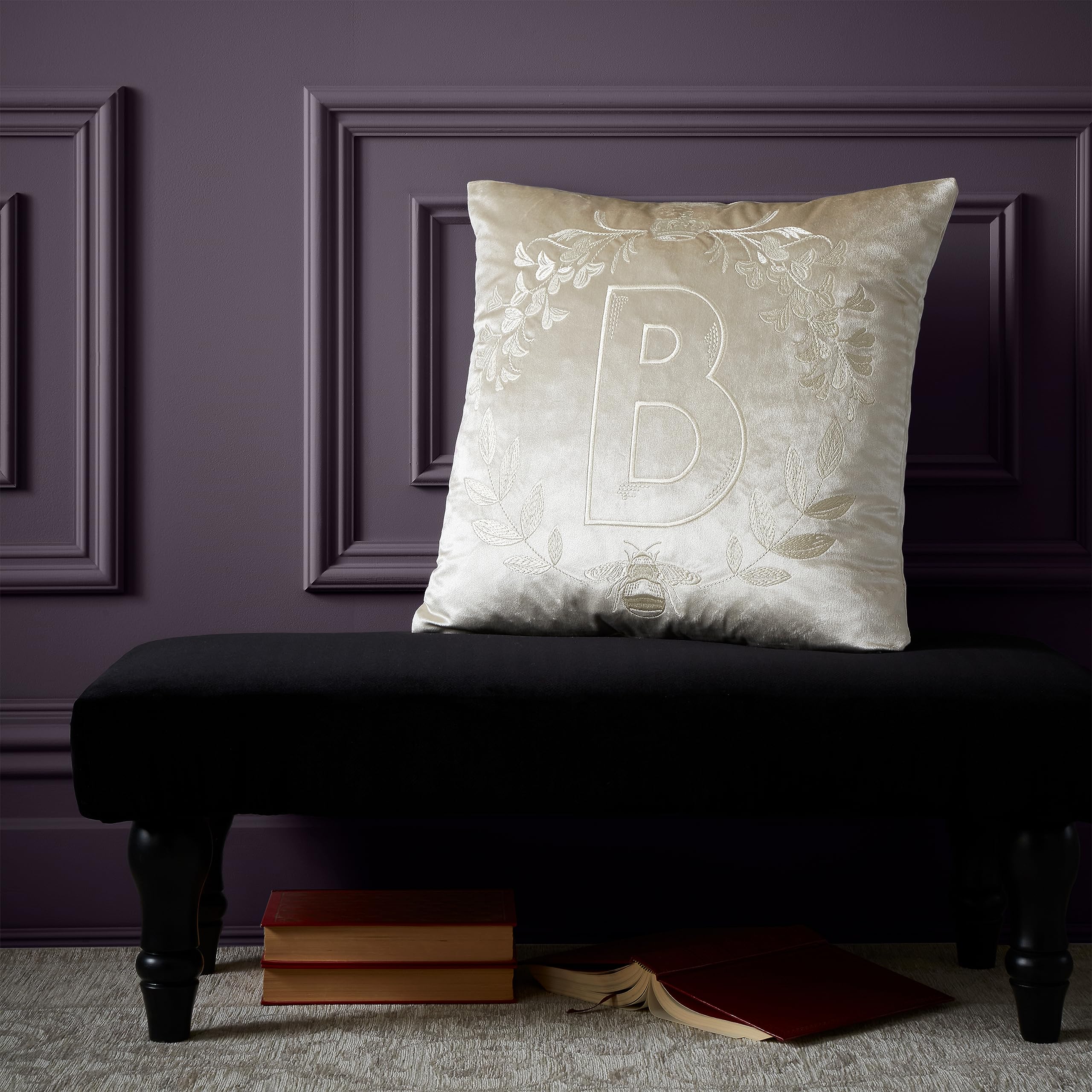 Bridgerton By Catherine Lansfield Regency Crown Soft Touch 45x45cm Cushion Cover Natural