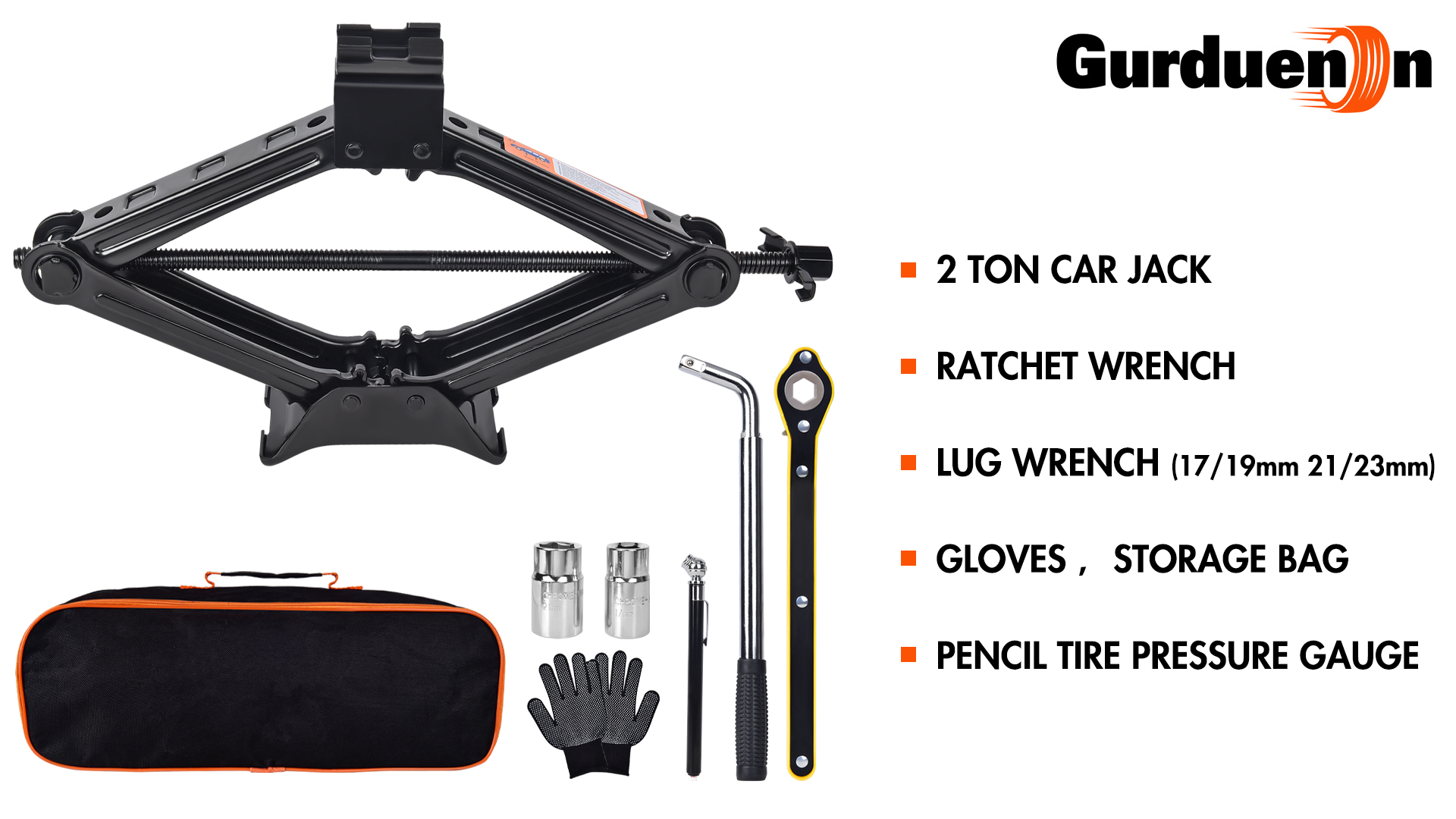 Amazon.com: Scissor Car Jack 2 Ton (4409 lbs) Tire Changing Kit