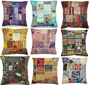 ヴィンテージ フランス スモック＆バリオン刺繍 花柄ファブリッククッションカバー ヴィンテージ フランス スモック＆バリオン刺繍 花柄ファブリック