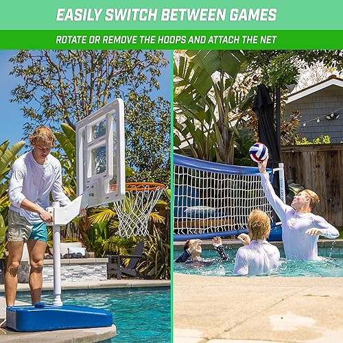 Miniatura 4 de GoSports Splash Hoop ELITE - Juego de baloncesto y voleibol 2 en 1 para piscina