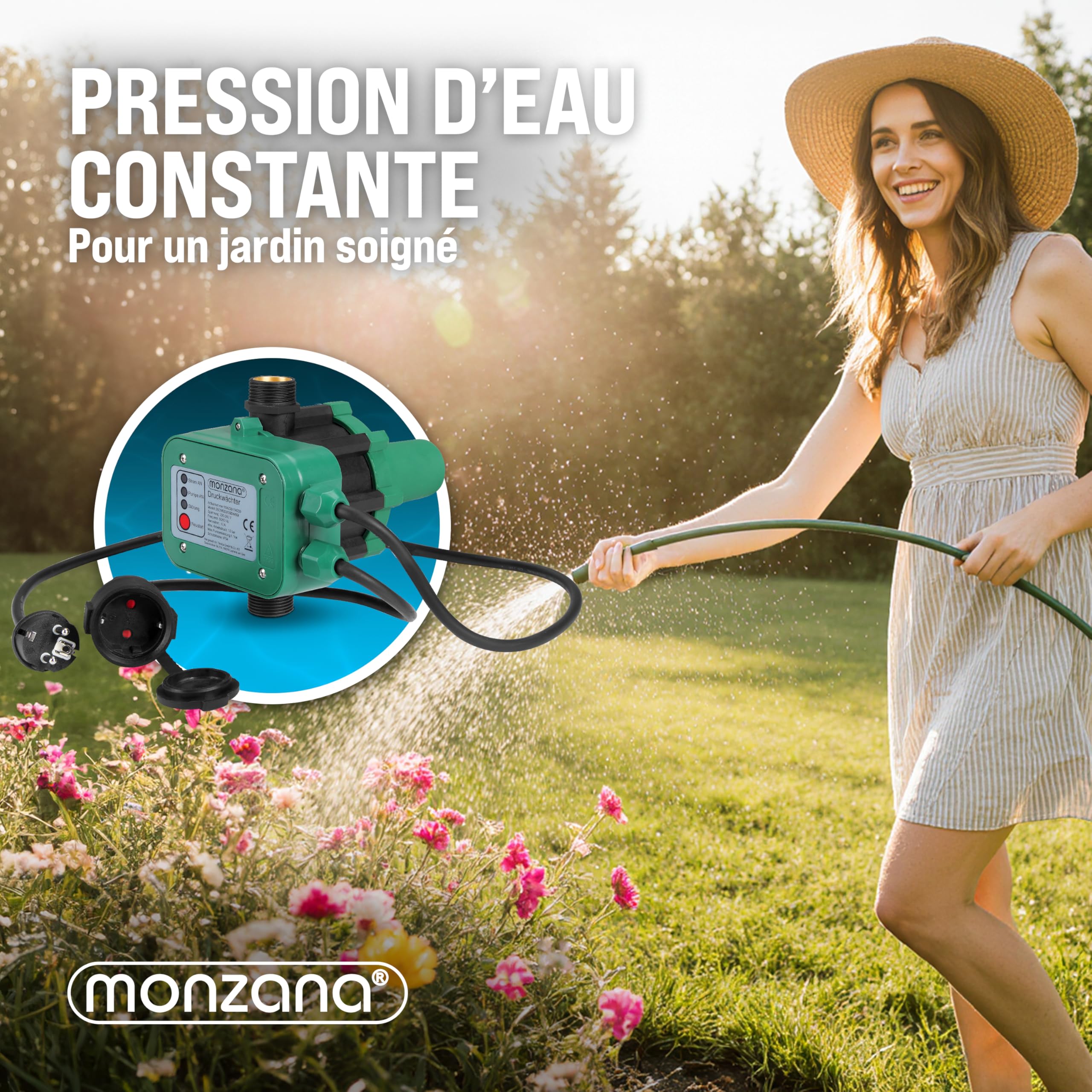 MONZANA Pressostat pompe eau 10 bar protection fonctionnement à sec contrôleur pression