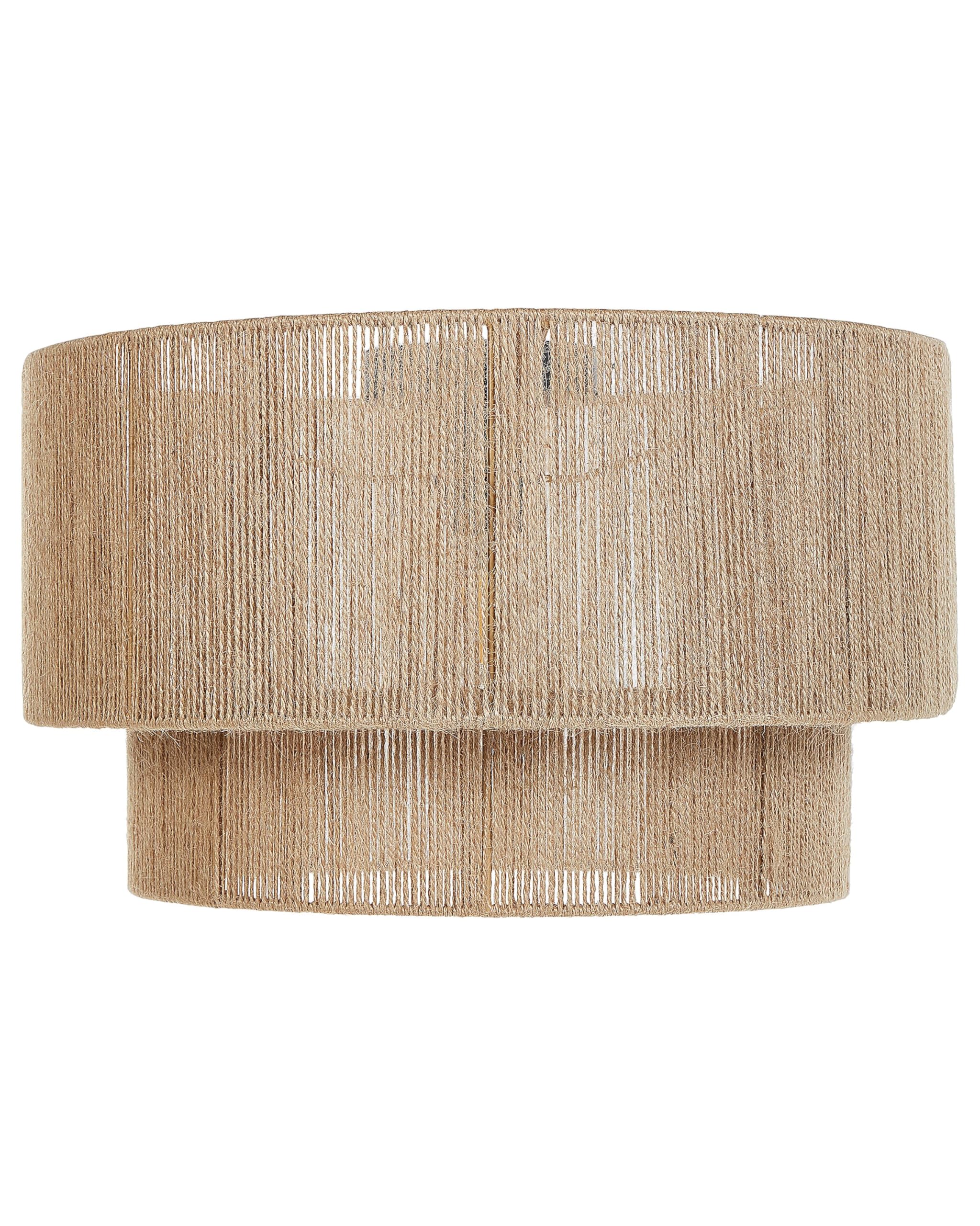 Beliani Deckenleuchte Jute- u. Terylenschnur natürlich rund ⌀ 45 cm Trommelform Doring