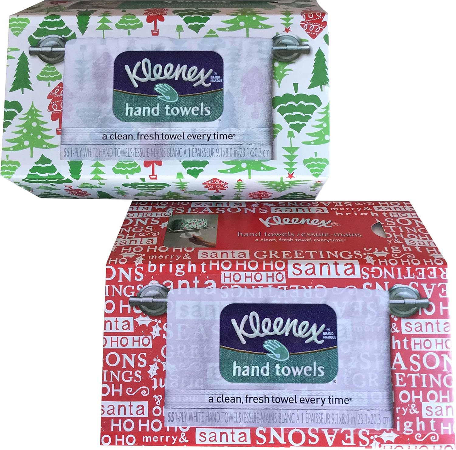 Kleenex Disposable Hand Towels, White, 55 ct, Holiday