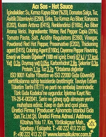 Kemal Kükrer Hot Sauce 250 ml