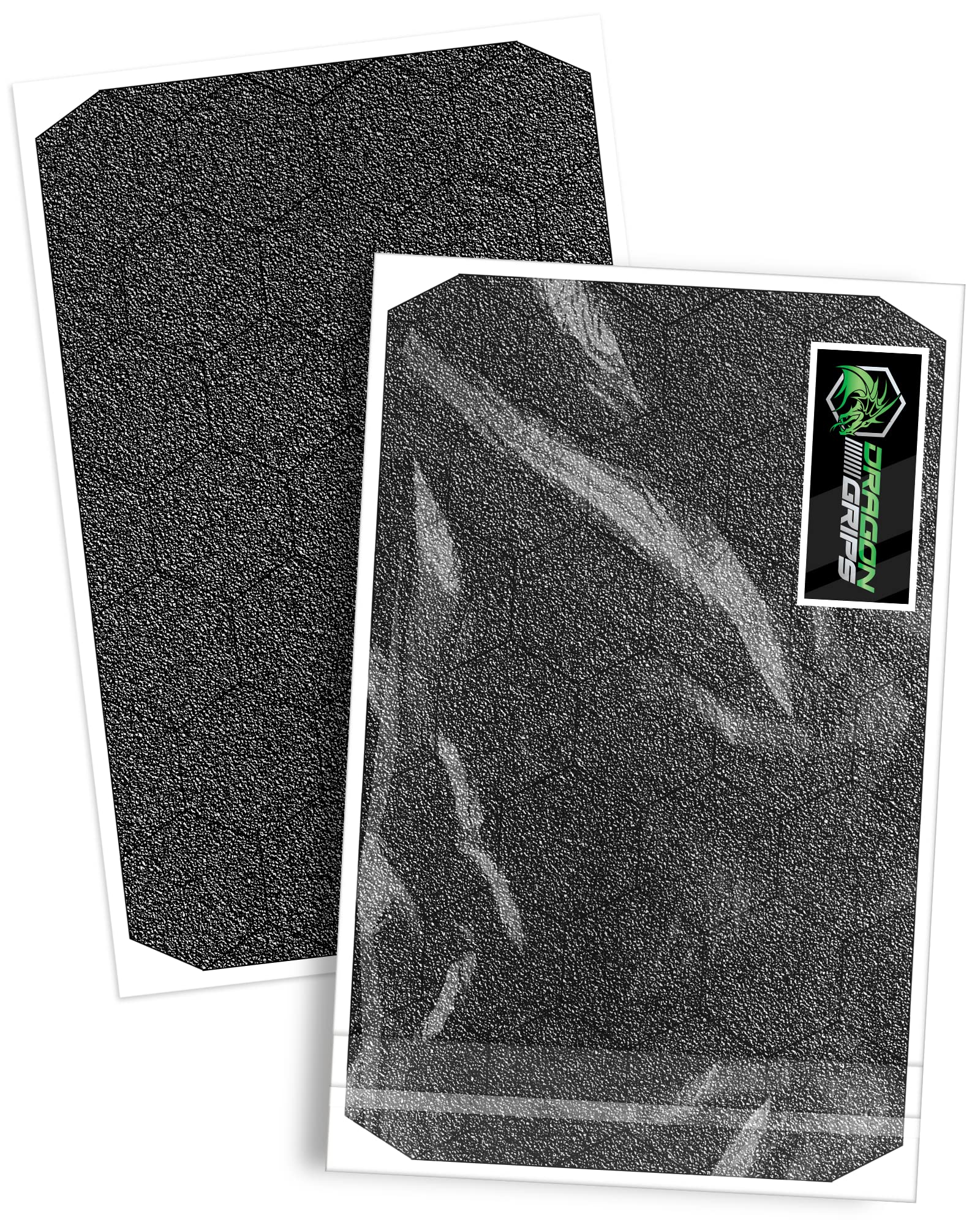 Dragon Grips Black Rubber Grip Tape - 25 Precut 1" Hex Griptape Stickers (Pack of 2), Non-Slip Adhesive for Cell Phones, Controllers, Guns, and Mouse