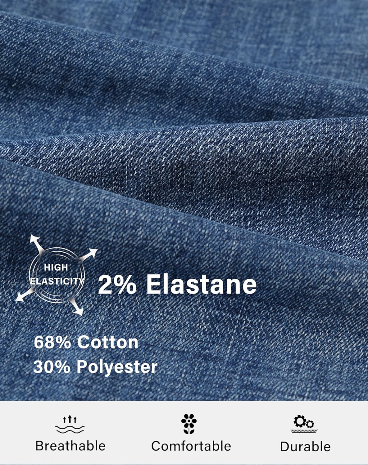 roswear Jean Shorts for Women Stretchy Wide Leg High Waisted Denim Shorts with Cuffed Hem - Image 5