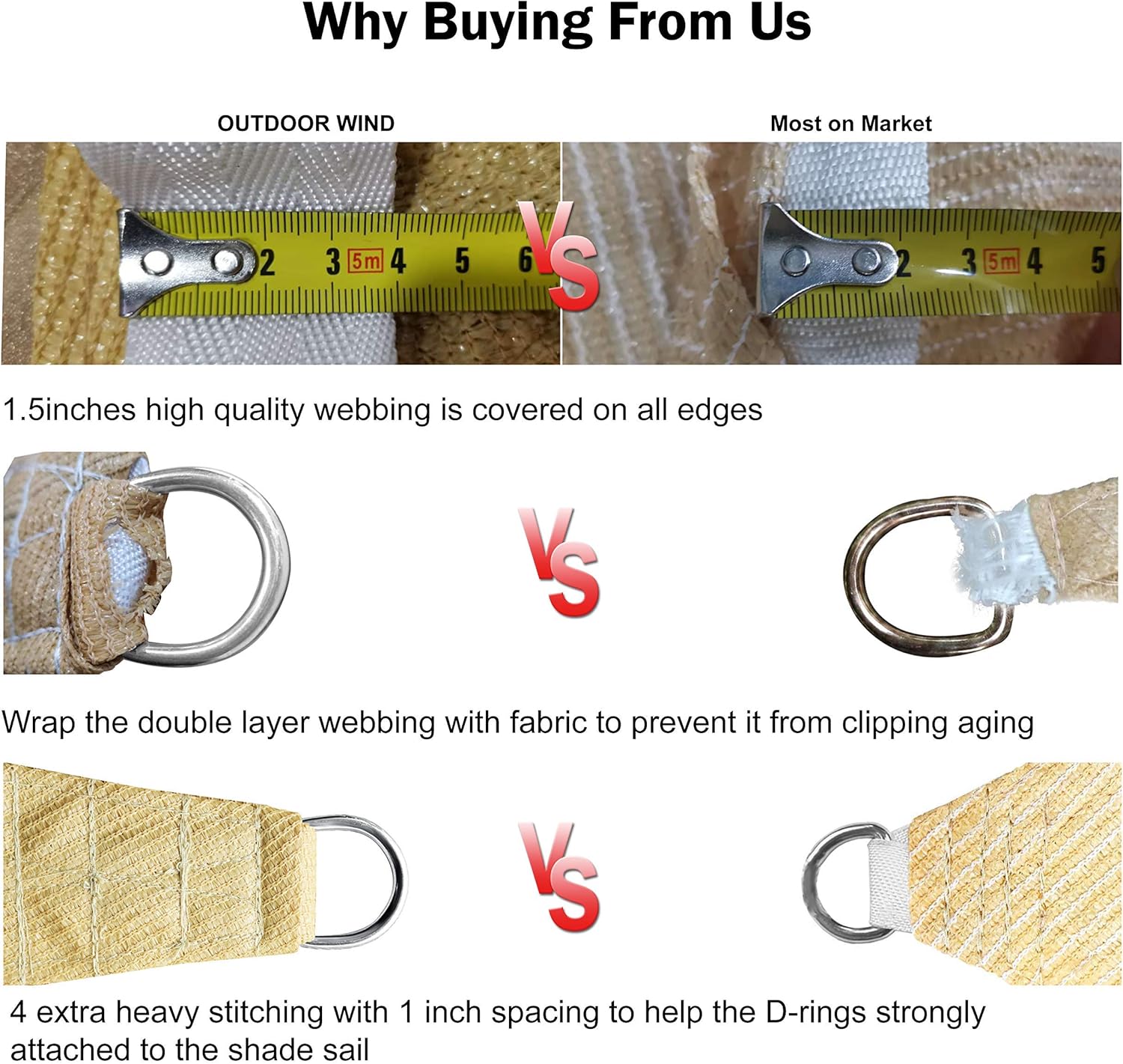 Sun Shade Sail Rectangle 7'x13' UV Block Canopy for Patio Backyard Lawn Garden Outdoor Activities,Brown : Patio, Lawn & Garden