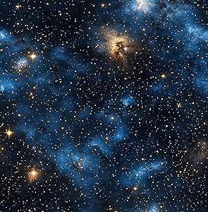Blue Starry Peel and Stick Removable Black Sky Contact Paper 17.5