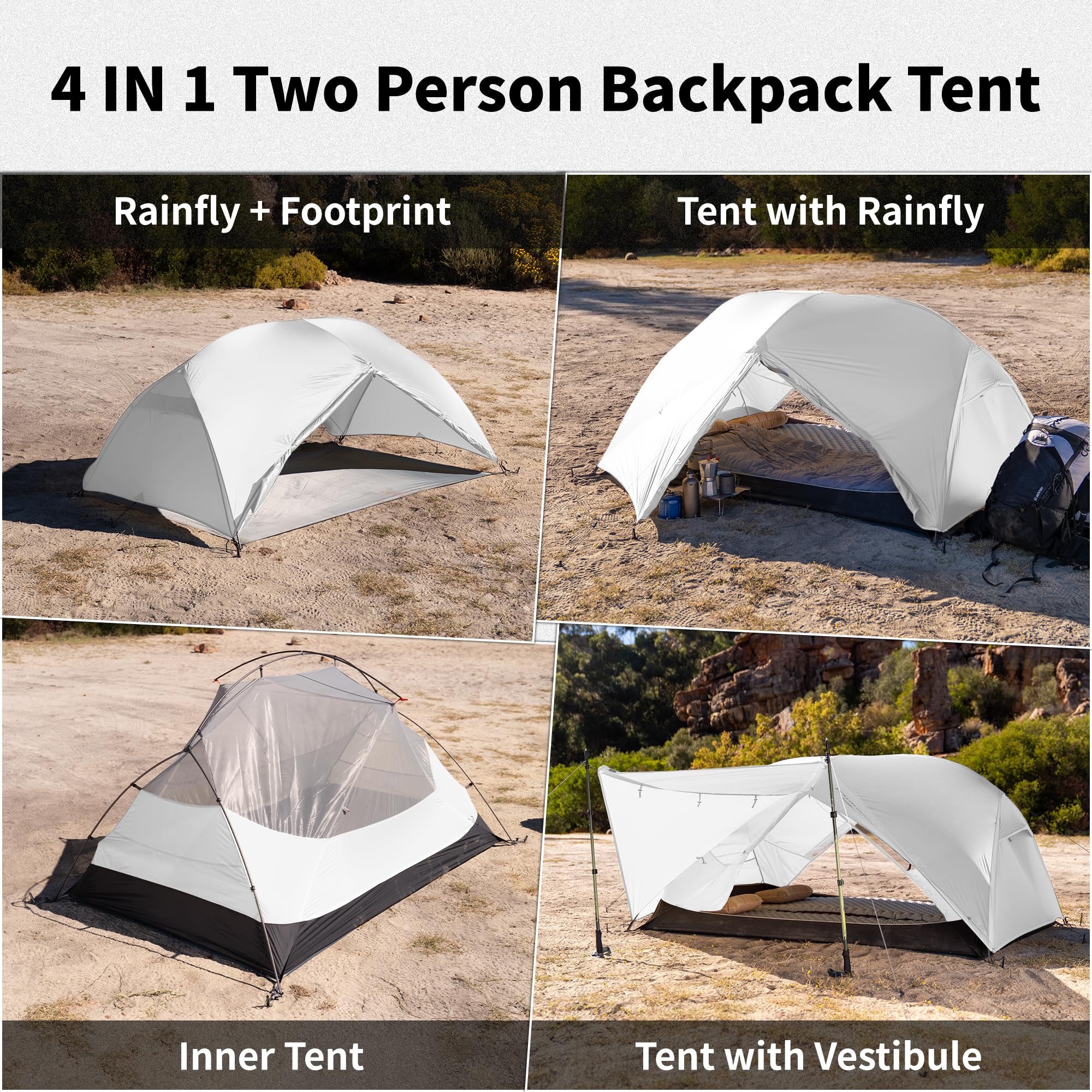 Naturehike Mongar Pro Tenda ultraleggera 3-4 stagioni 1-2-3 persone impermeabile antivento campeggio